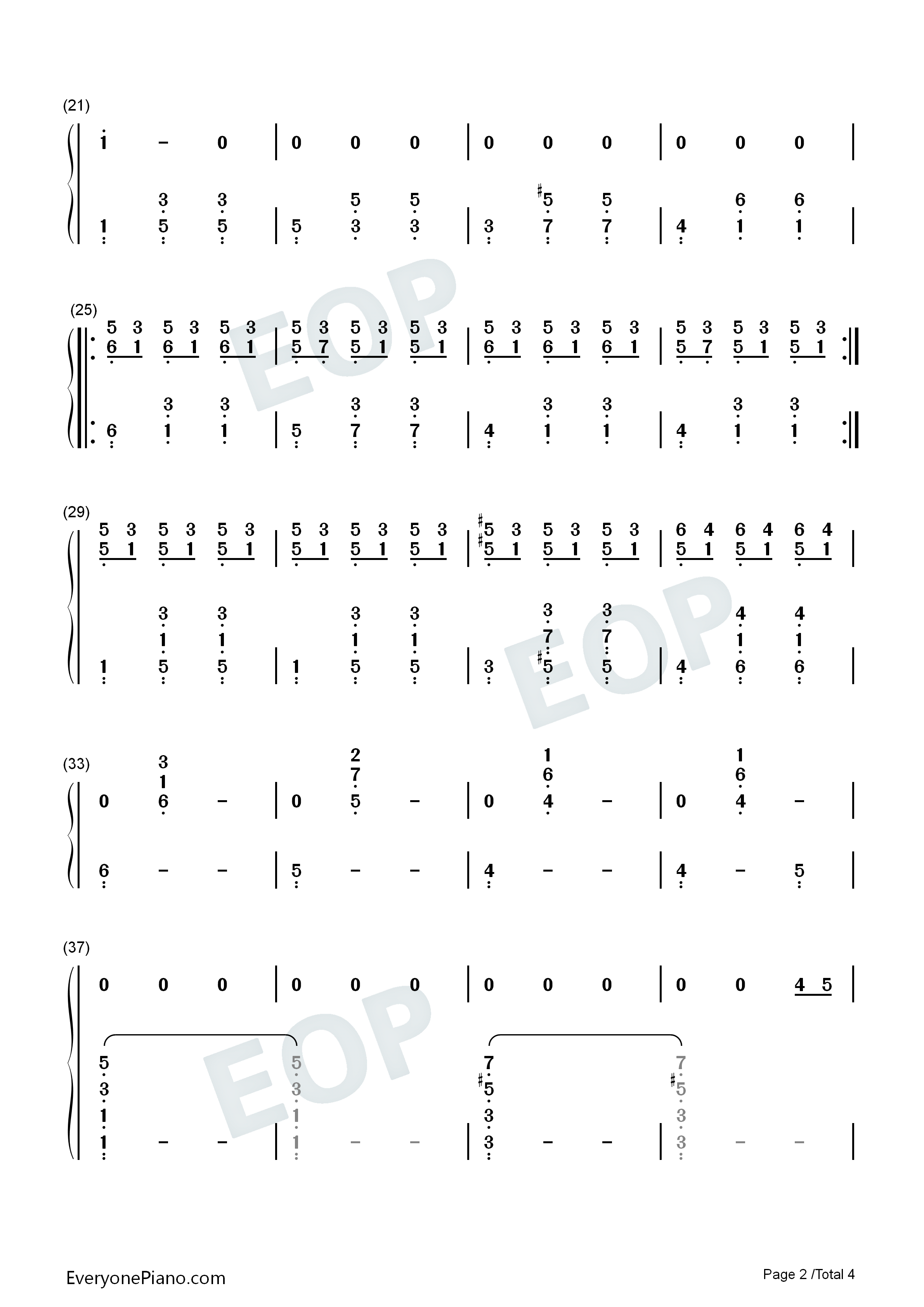 Je_Te_Laisserai_Des_Mots钢琴简谱_Patrick_Watson演唱