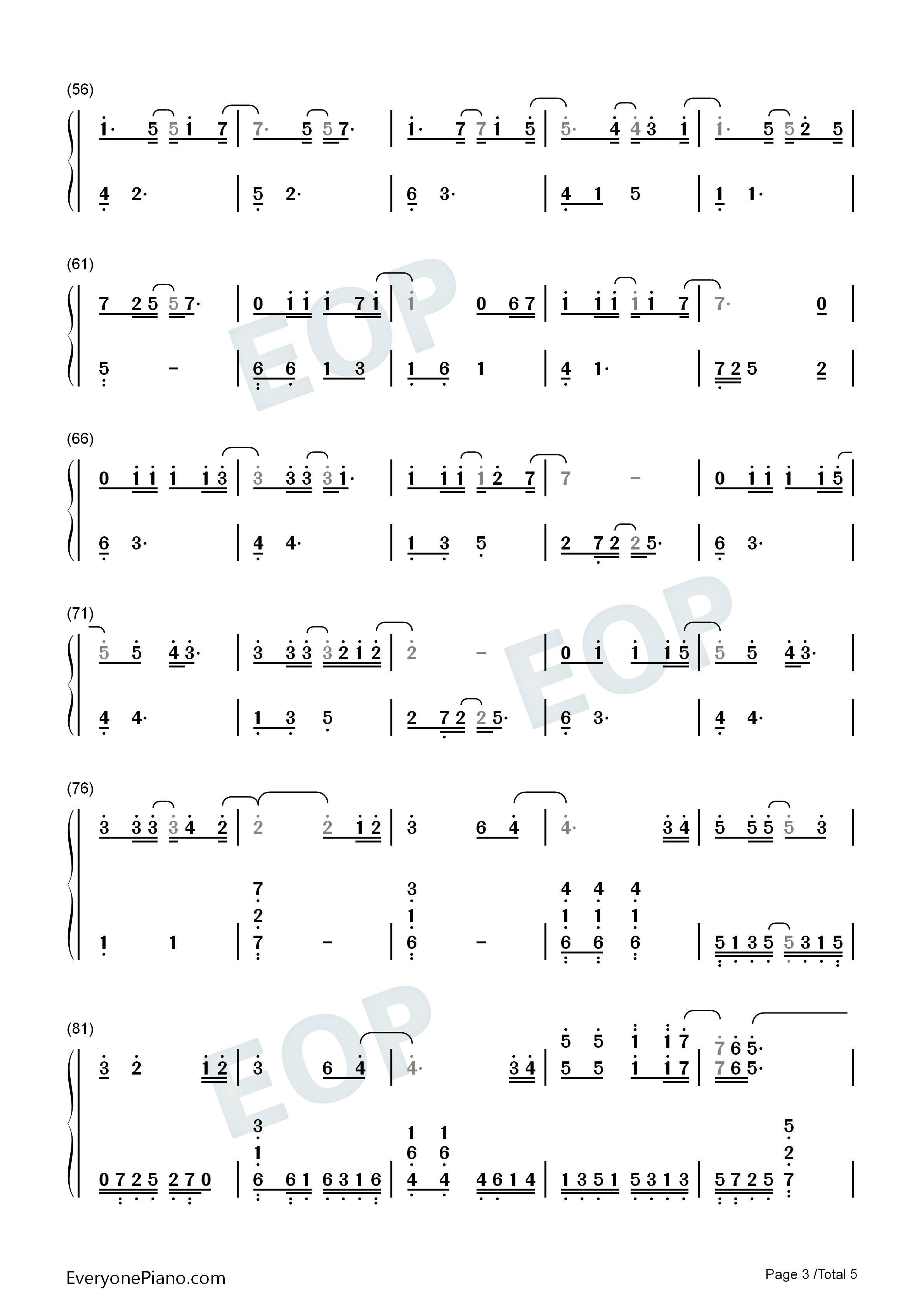 Suddenly钢琴简谱_金宝京演唱