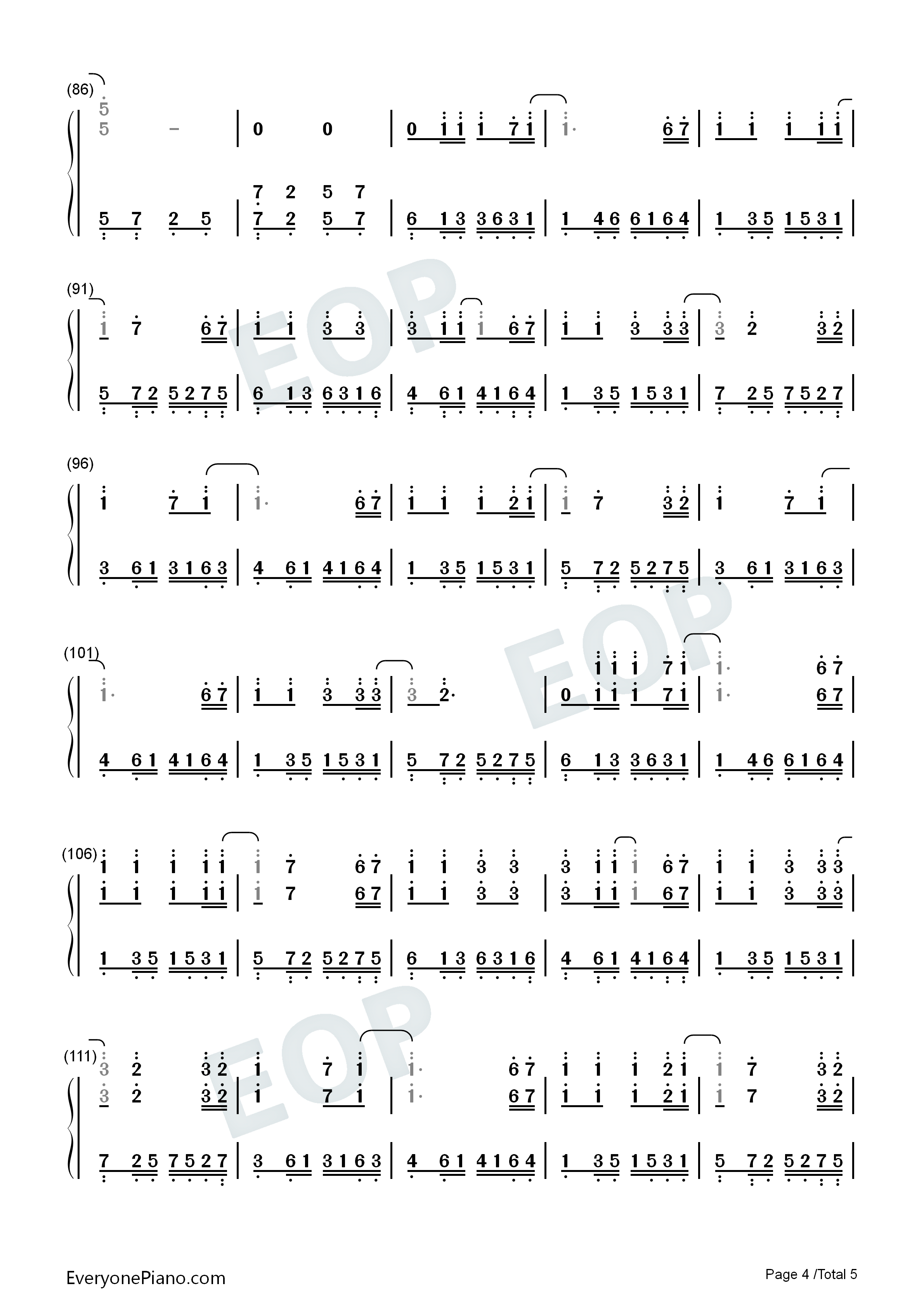 Suddenly钢琴简谱_金宝京演唱