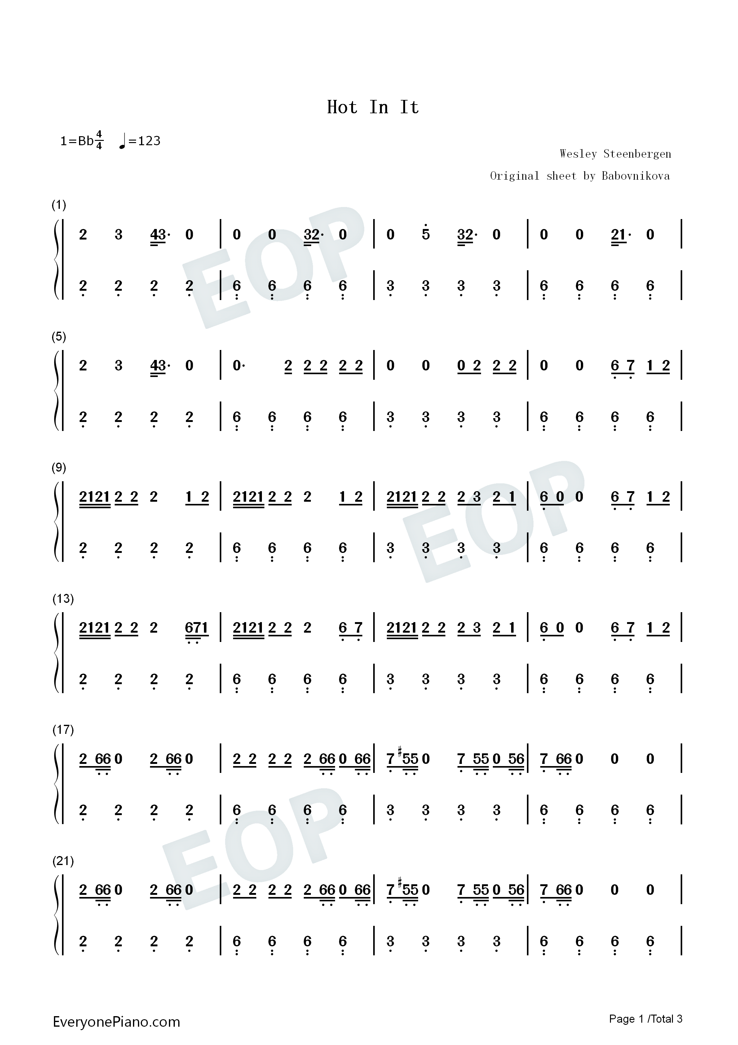 Hot_In_It钢琴简谱_Tiësto_Charli_XCX演唱