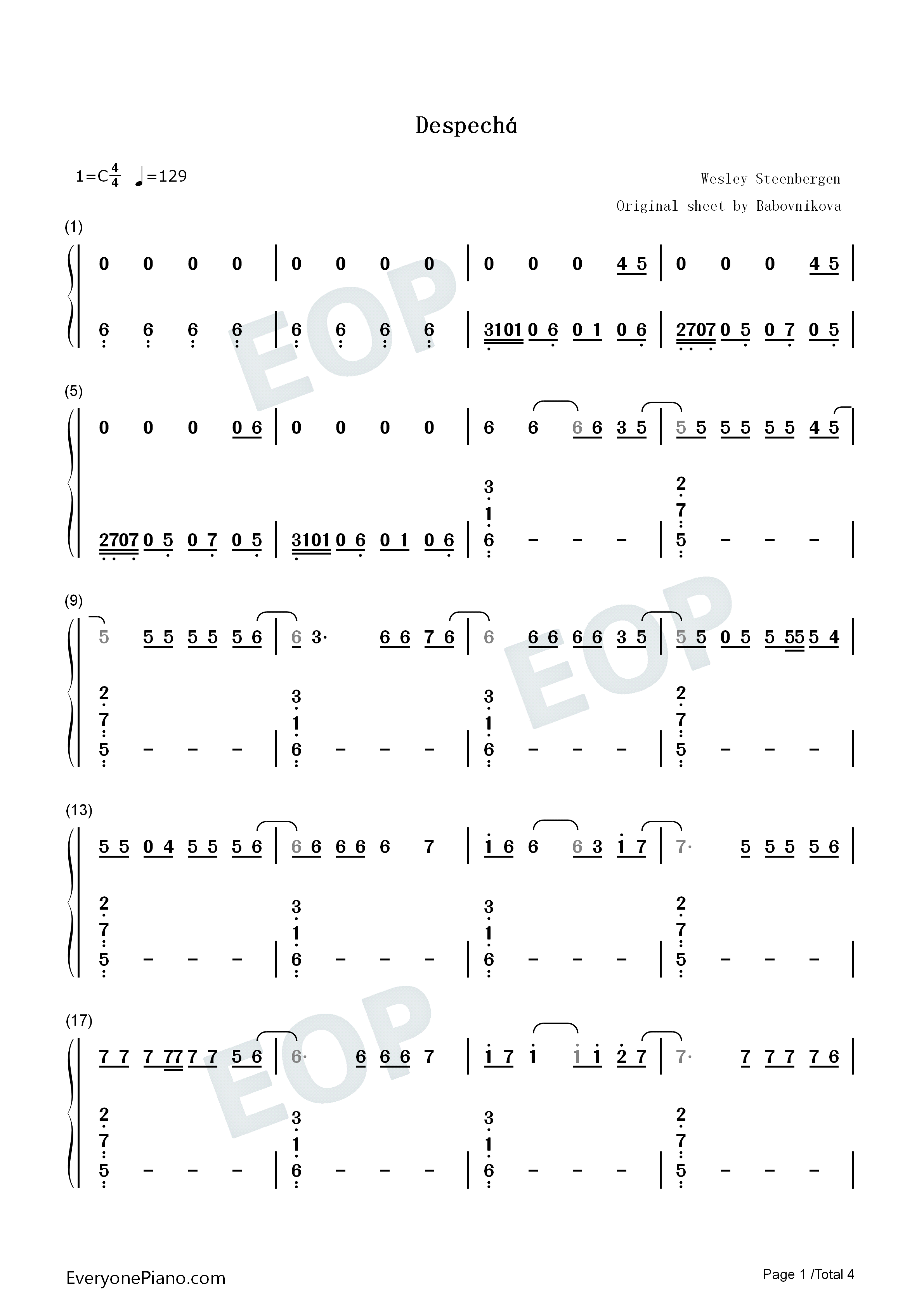 Despechá钢琴简谱_Rosalía演唱