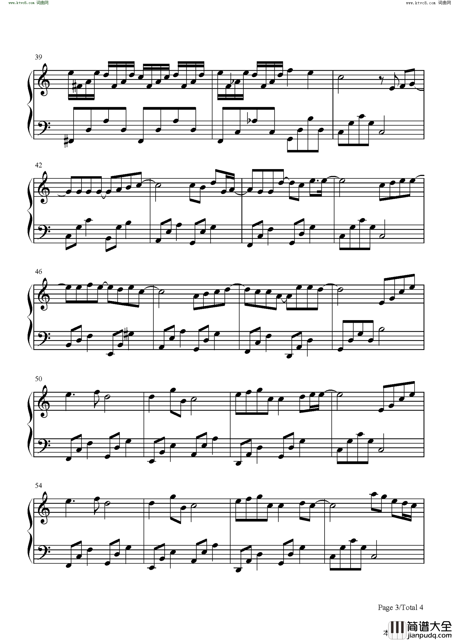 蒲公英的约定简谱_周杰伦演唱