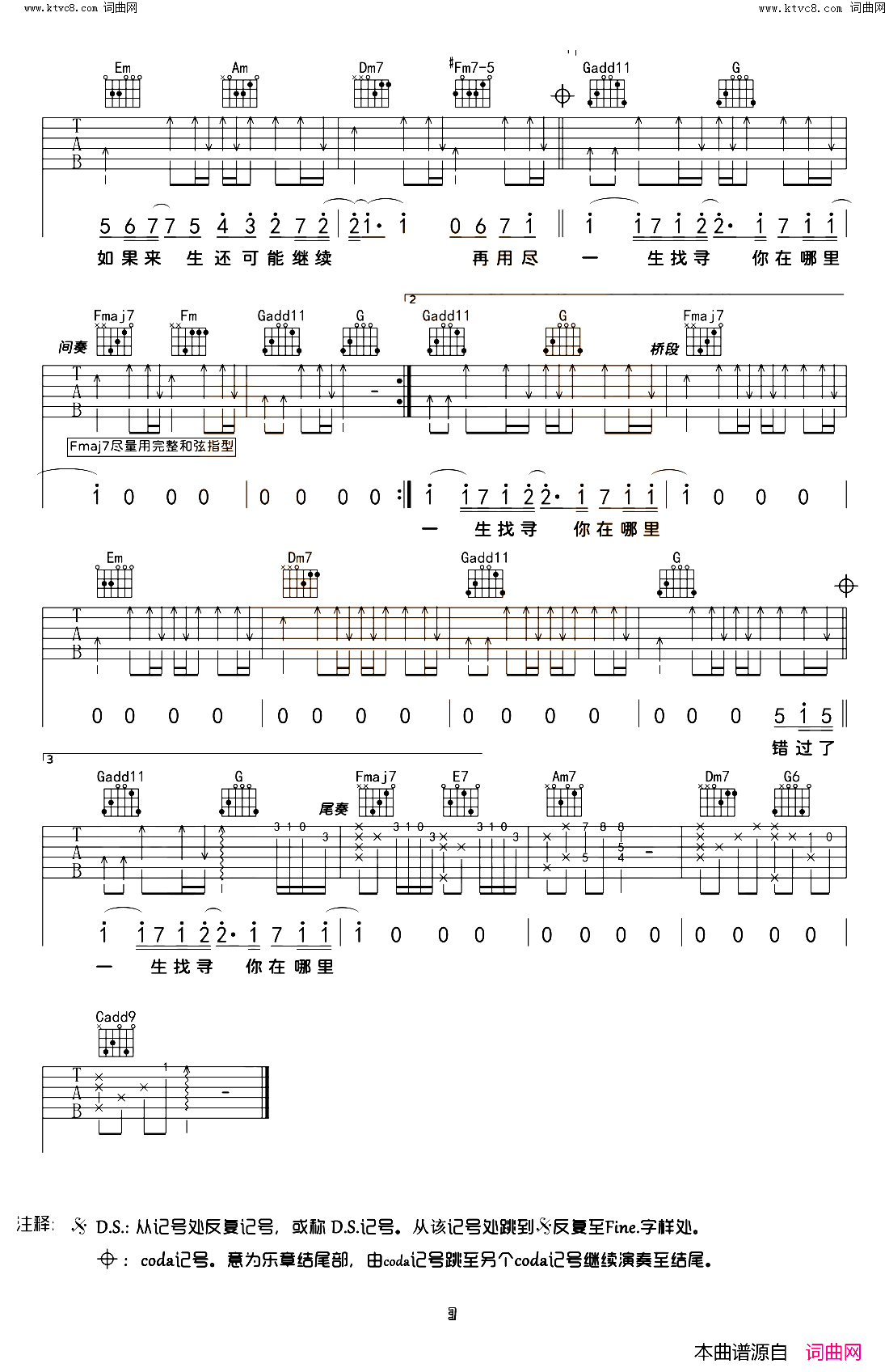 不遗憾简谱_李荣浩演唱