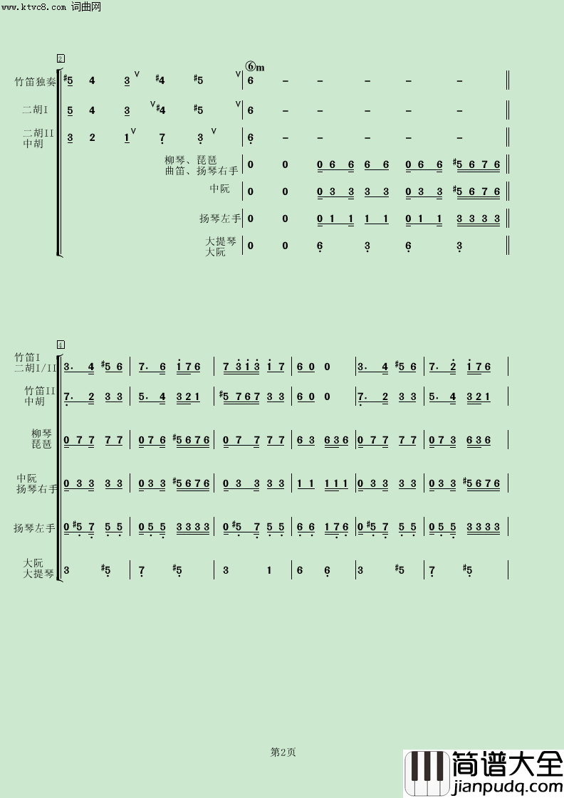 雪莲花(民乐小合奏用Kong_Audio音源制作)简谱_严鹏和MIDI演唱_严鹏和曲谱