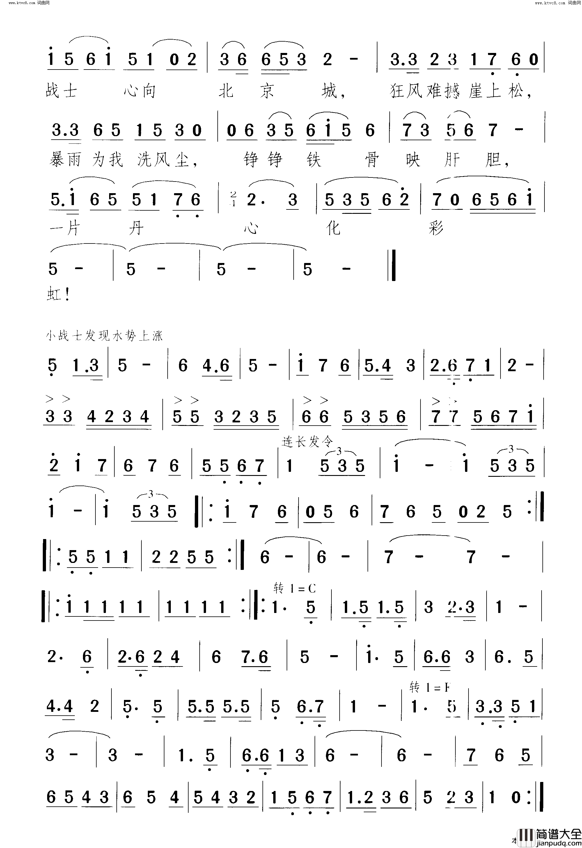 战洪峰(舞蹈音乐)简谱_颂今曲谱