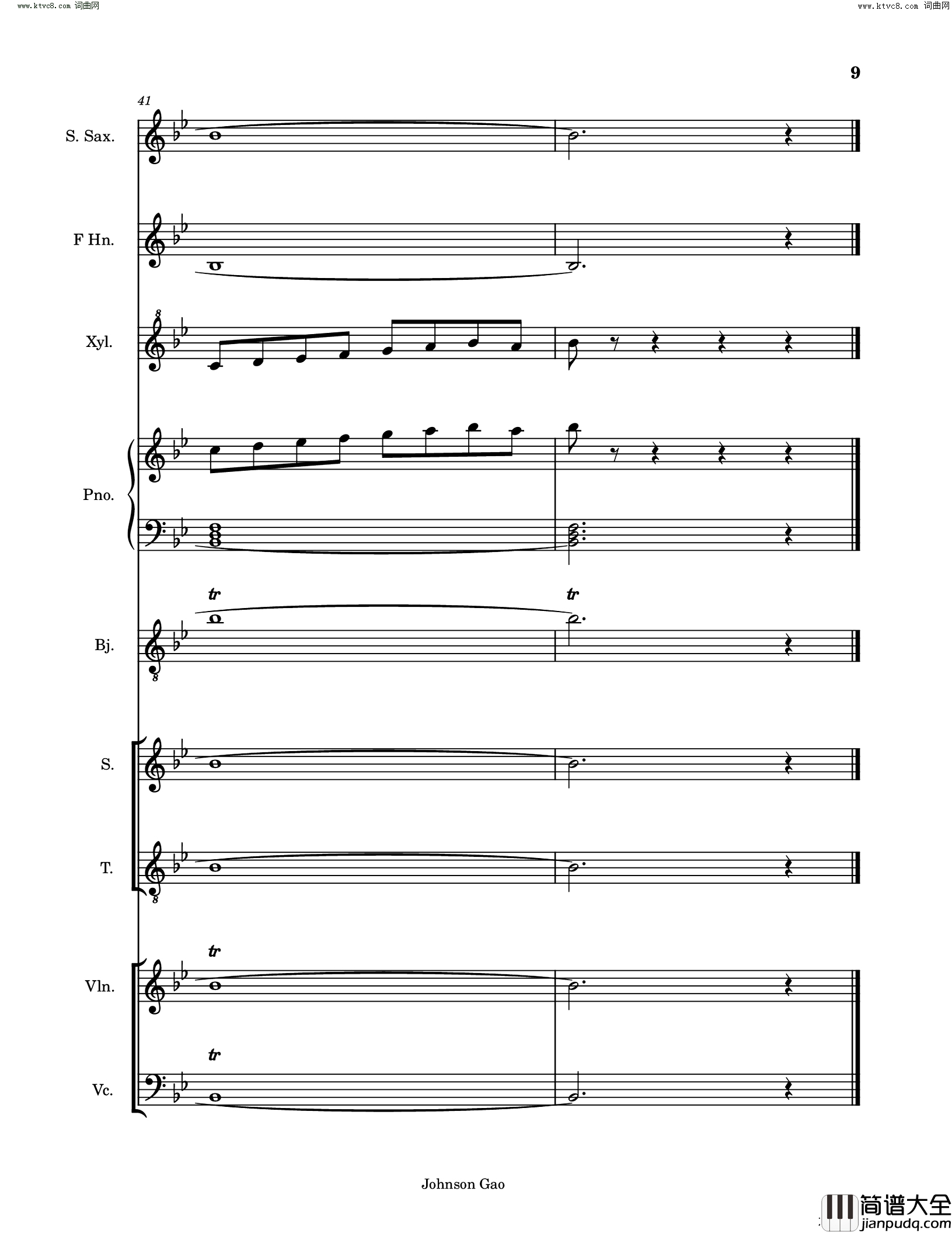 大海人生百字歌Sea_and_Life简谱_Johnson_Gao曲谱