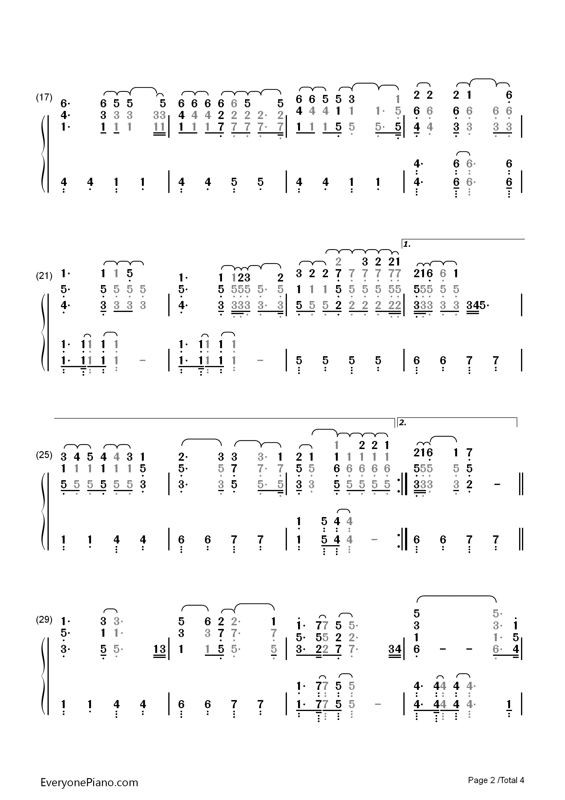 True_Colors钢琴简谱_Cyndi_Lauper演唱