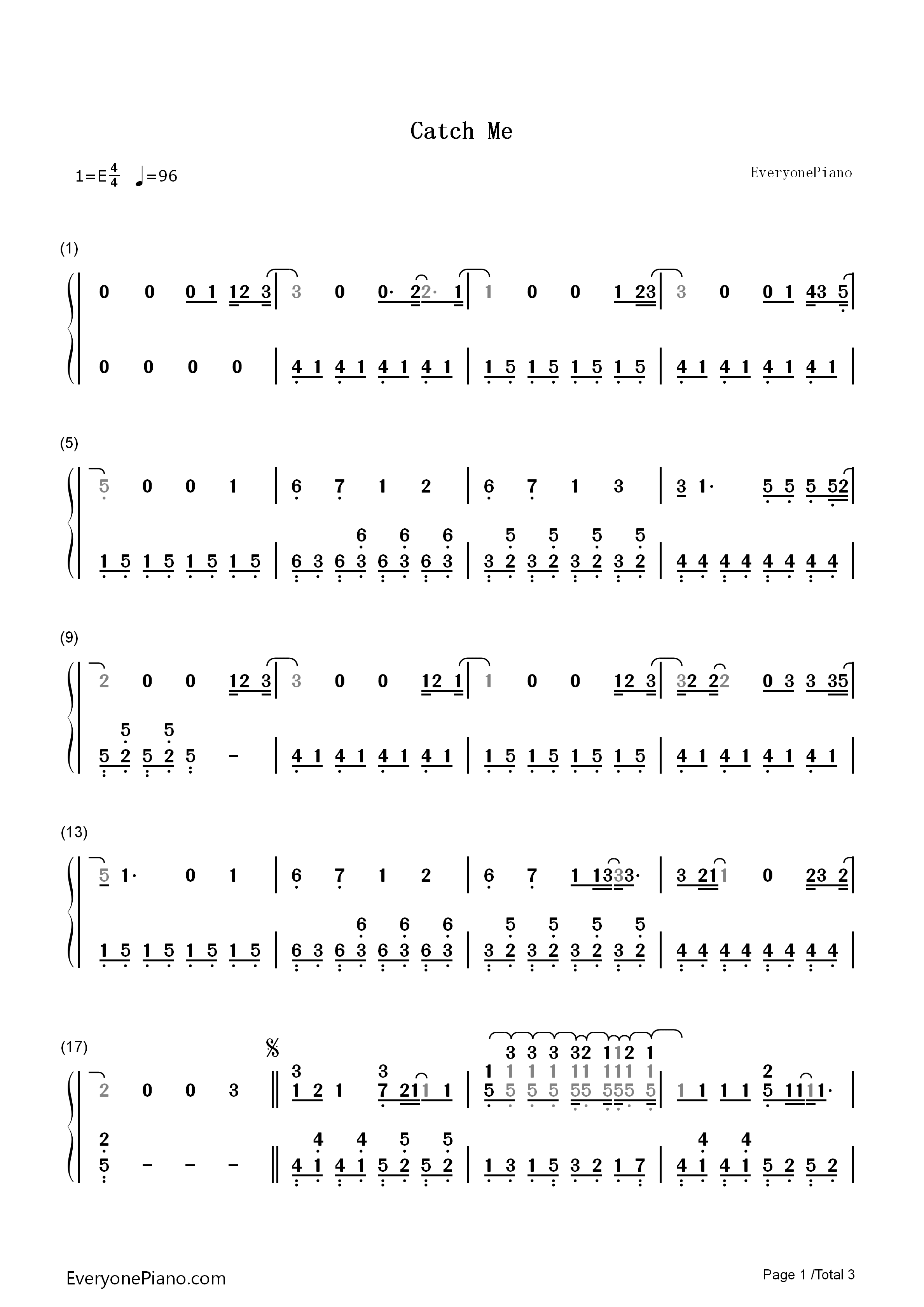 Catch_Me钢琴简谱_Demi_Lovato演唱