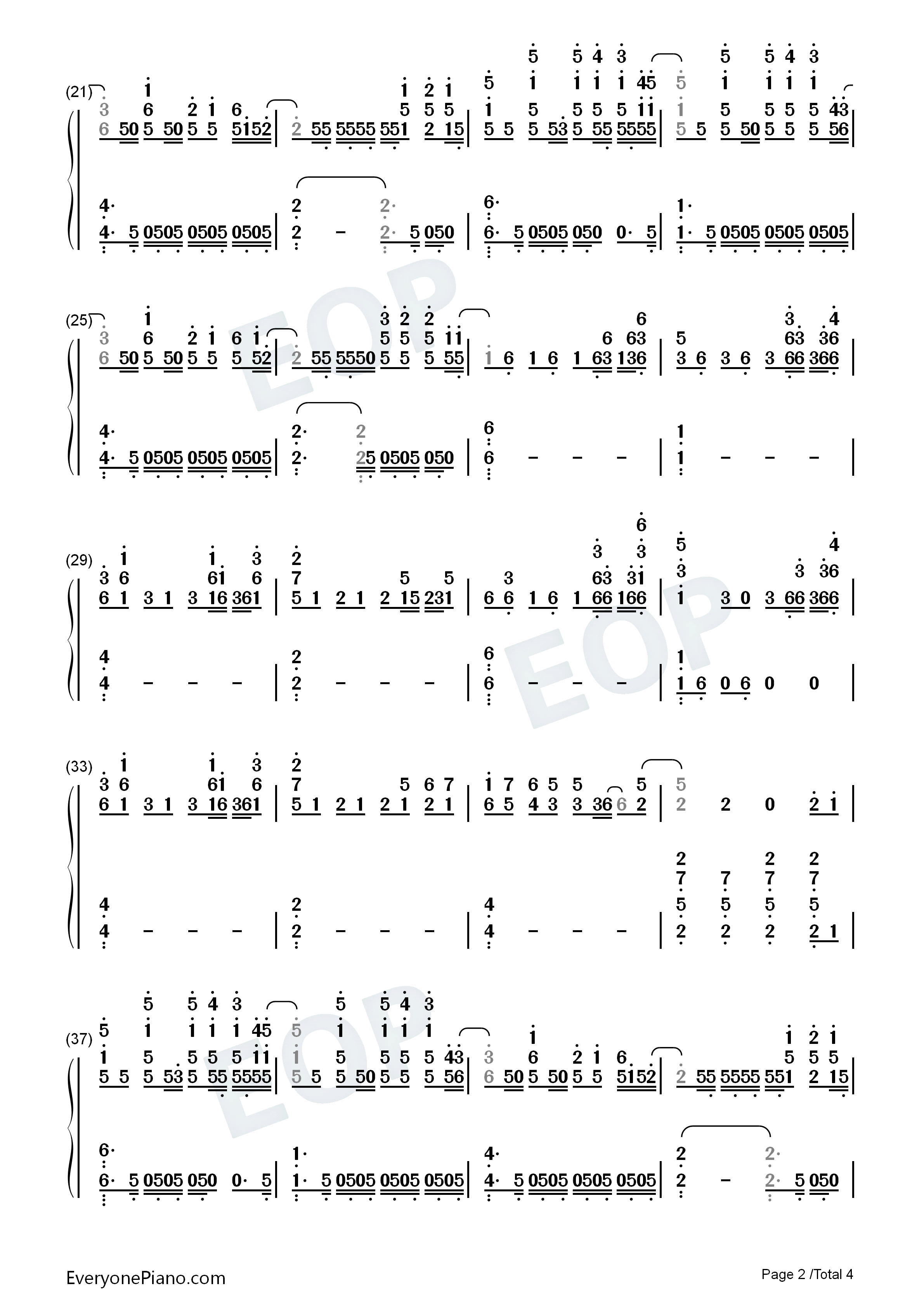 Leave_Out_All_the_Rest钢琴简谱_Linkin_Park演唱