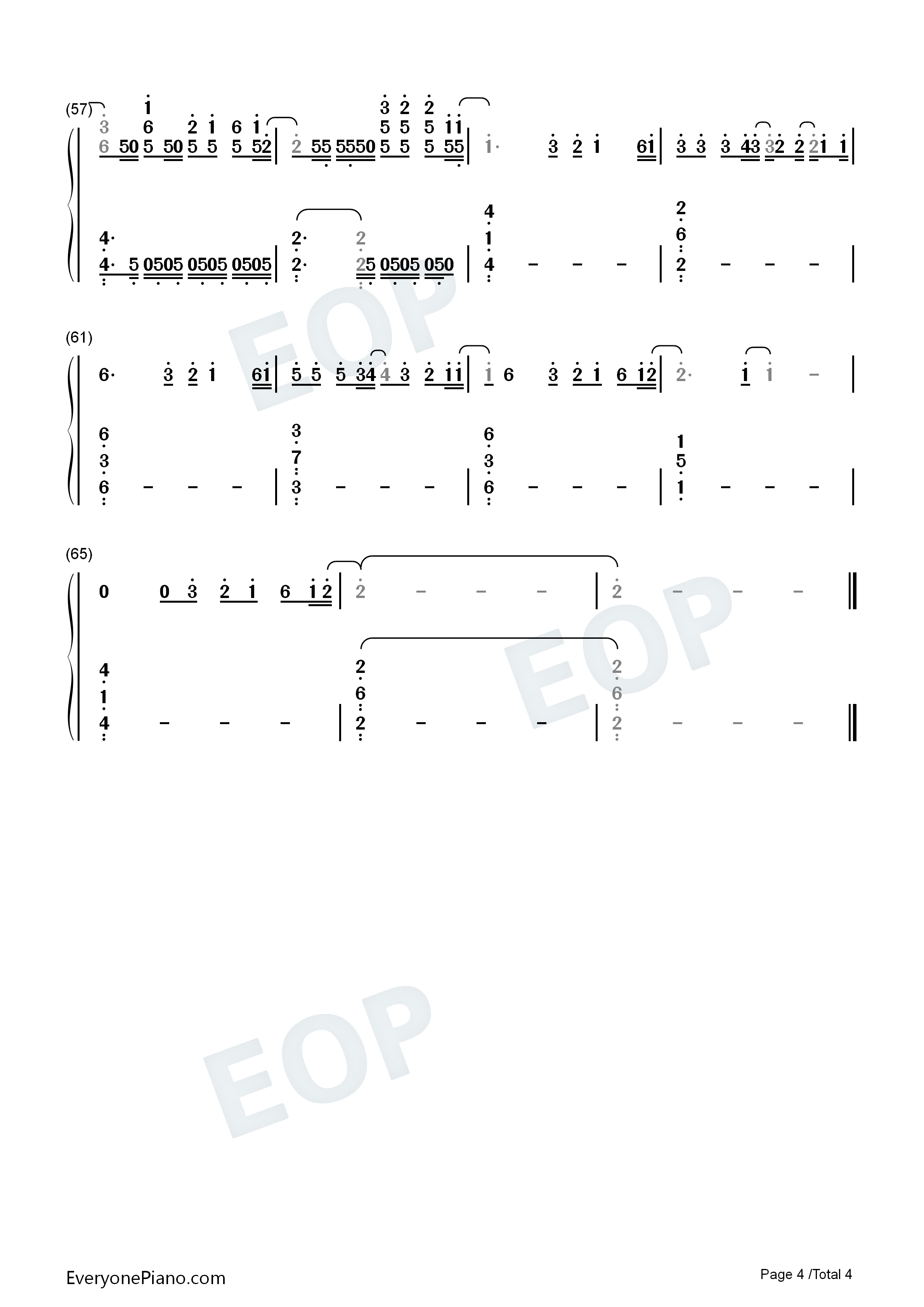 Leave_Out_All_the_Rest钢琴简谱_Linkin_Park演唱