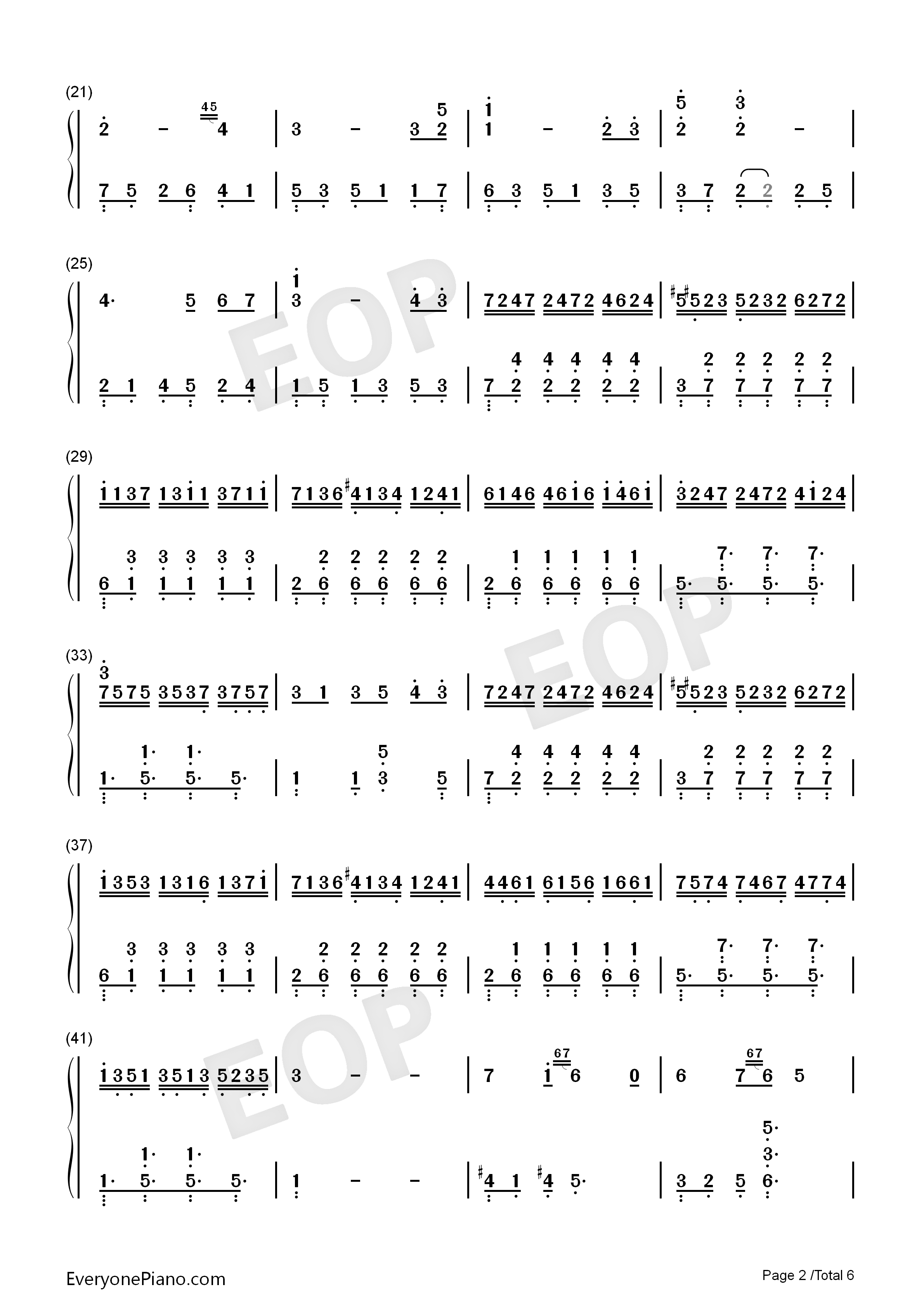 芬芳一生钢琴简谱_毛不易_刘惜君演唱