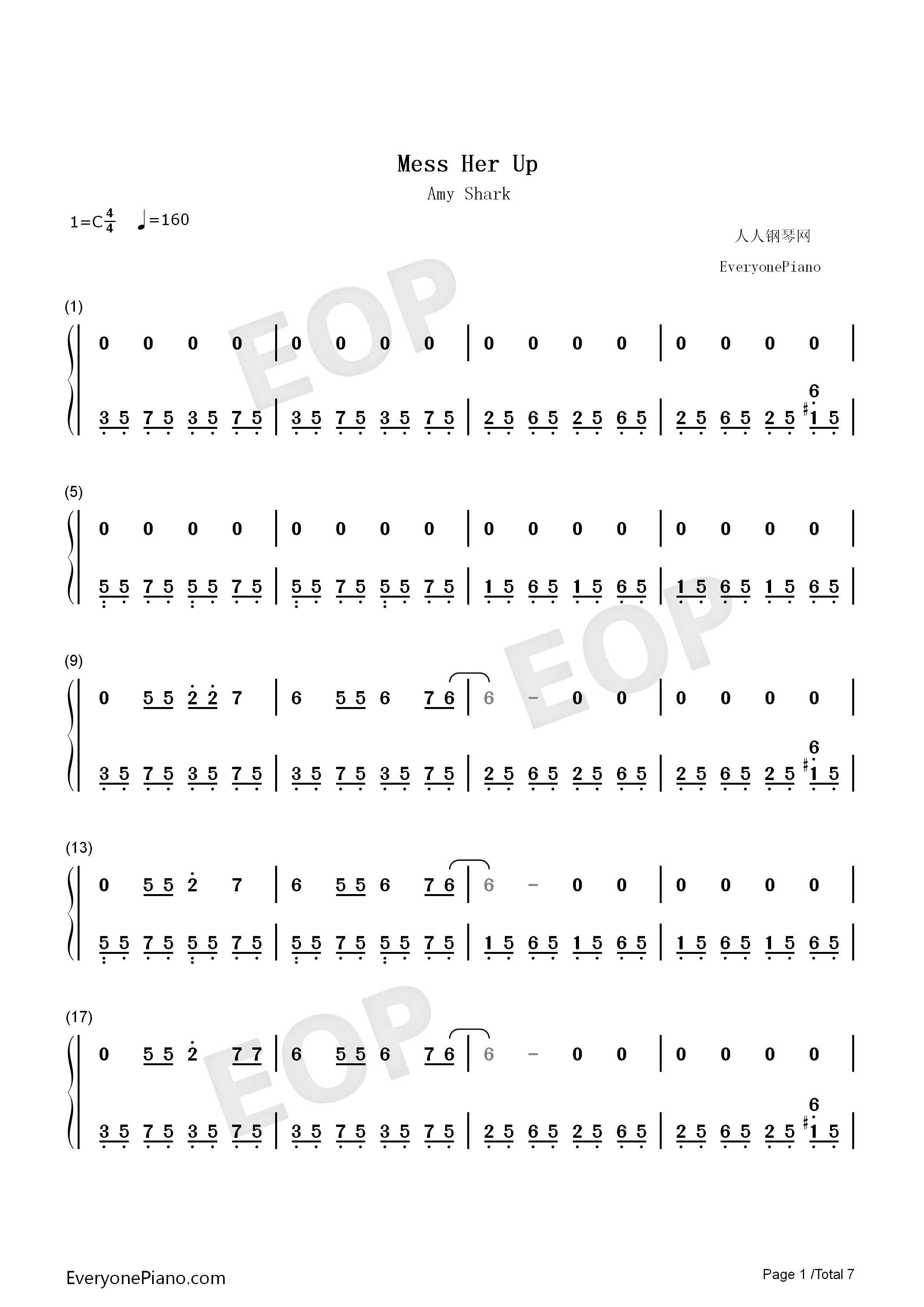 Mess_Her_Up钢琴简谱_Amy_Shark演唱