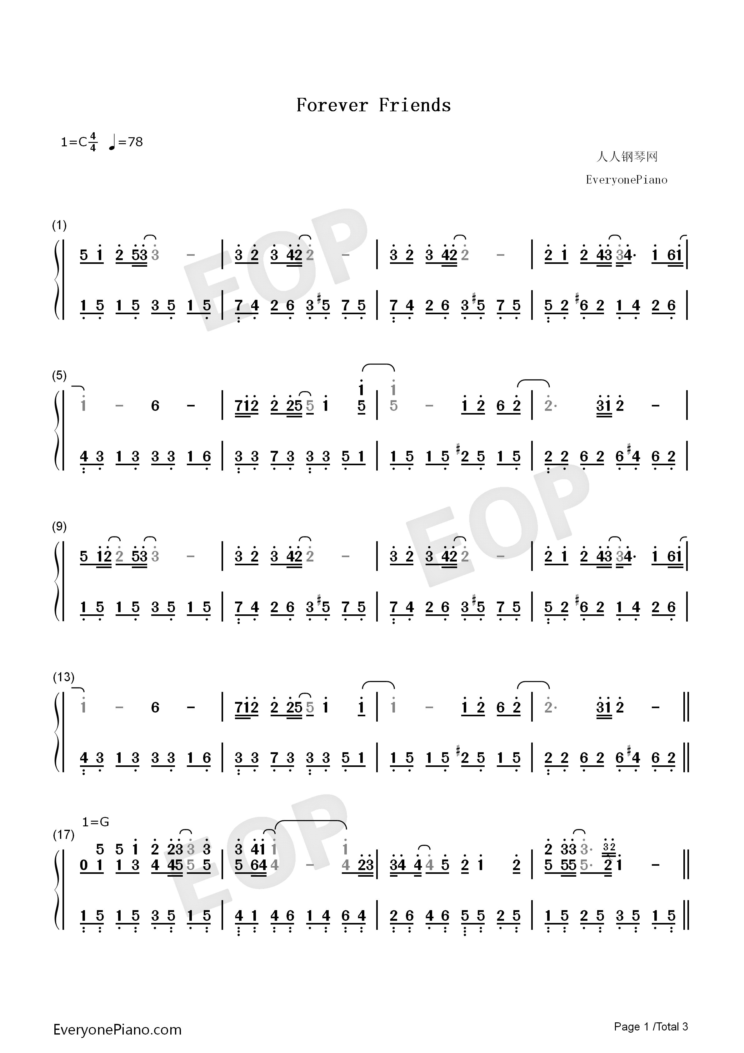 Forever_Friends钢琴简谱_DAOKO演唱