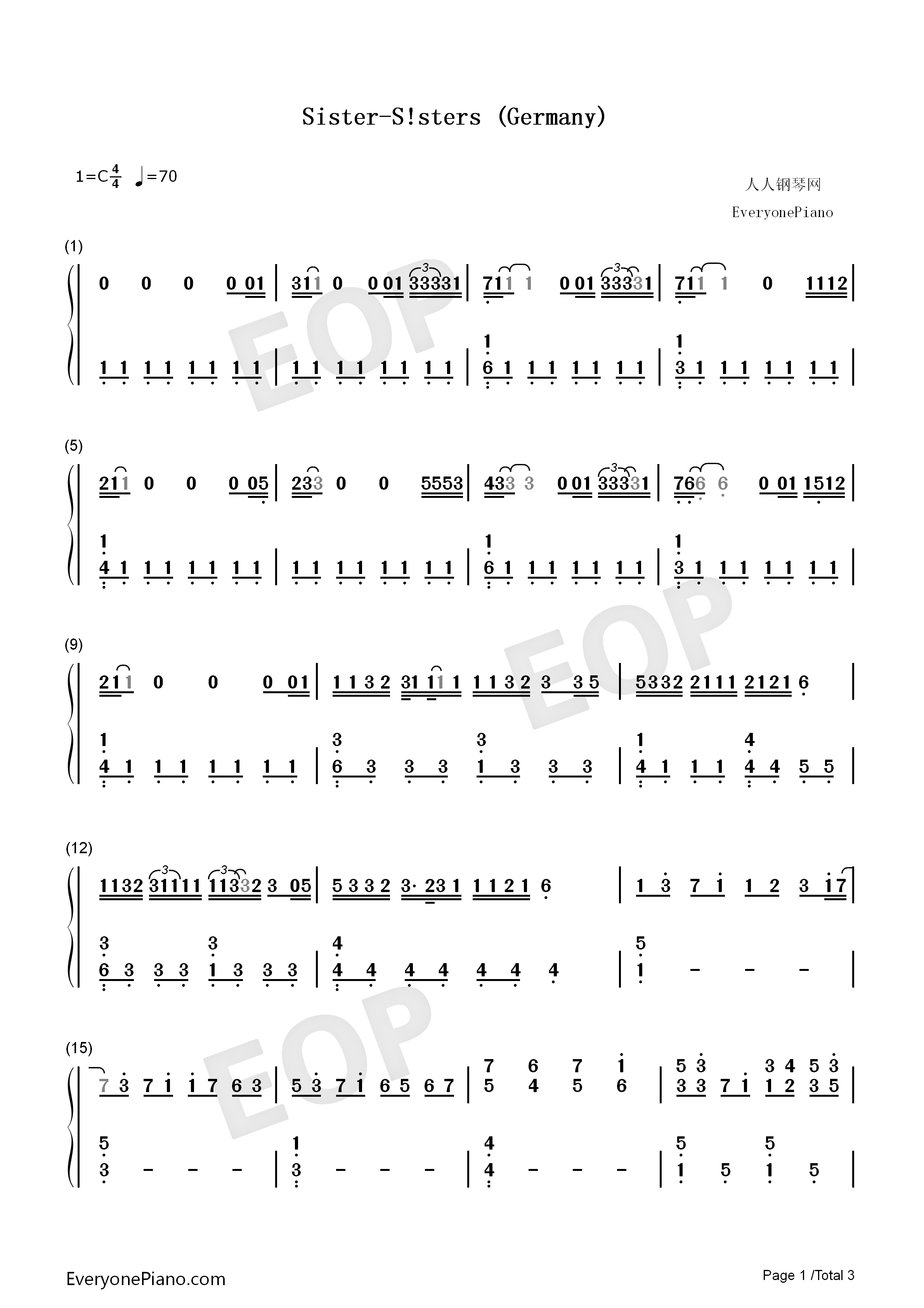Sister钢琴简谱_S!sters演唱