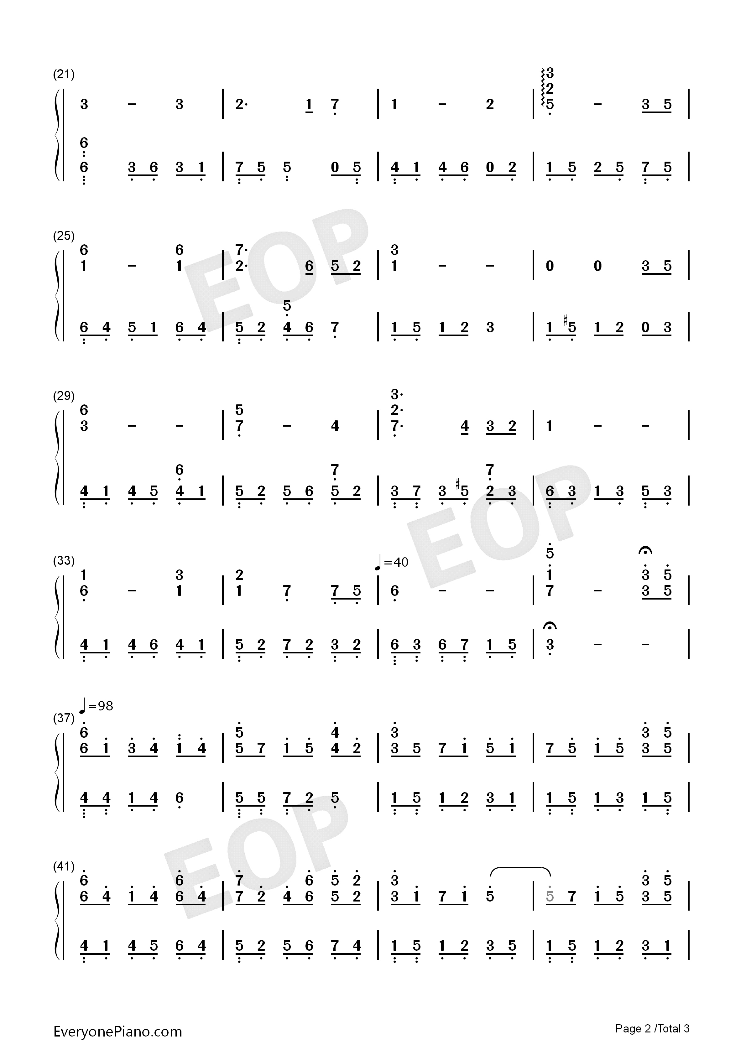 不可不信缘插曲钢琴简谱_曹英沃演唱