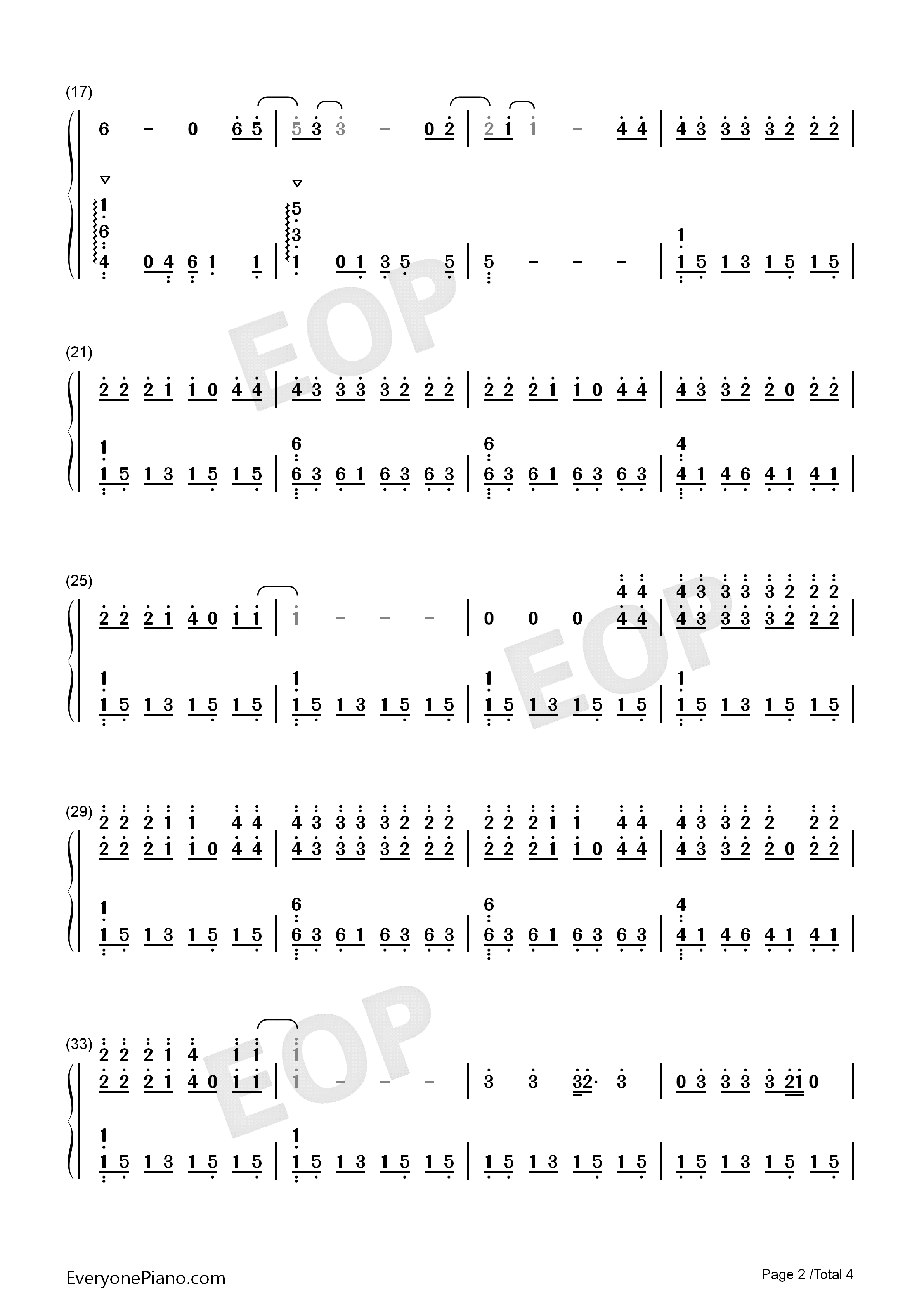 22钢琴简谱_Sarah_McTernan演唱