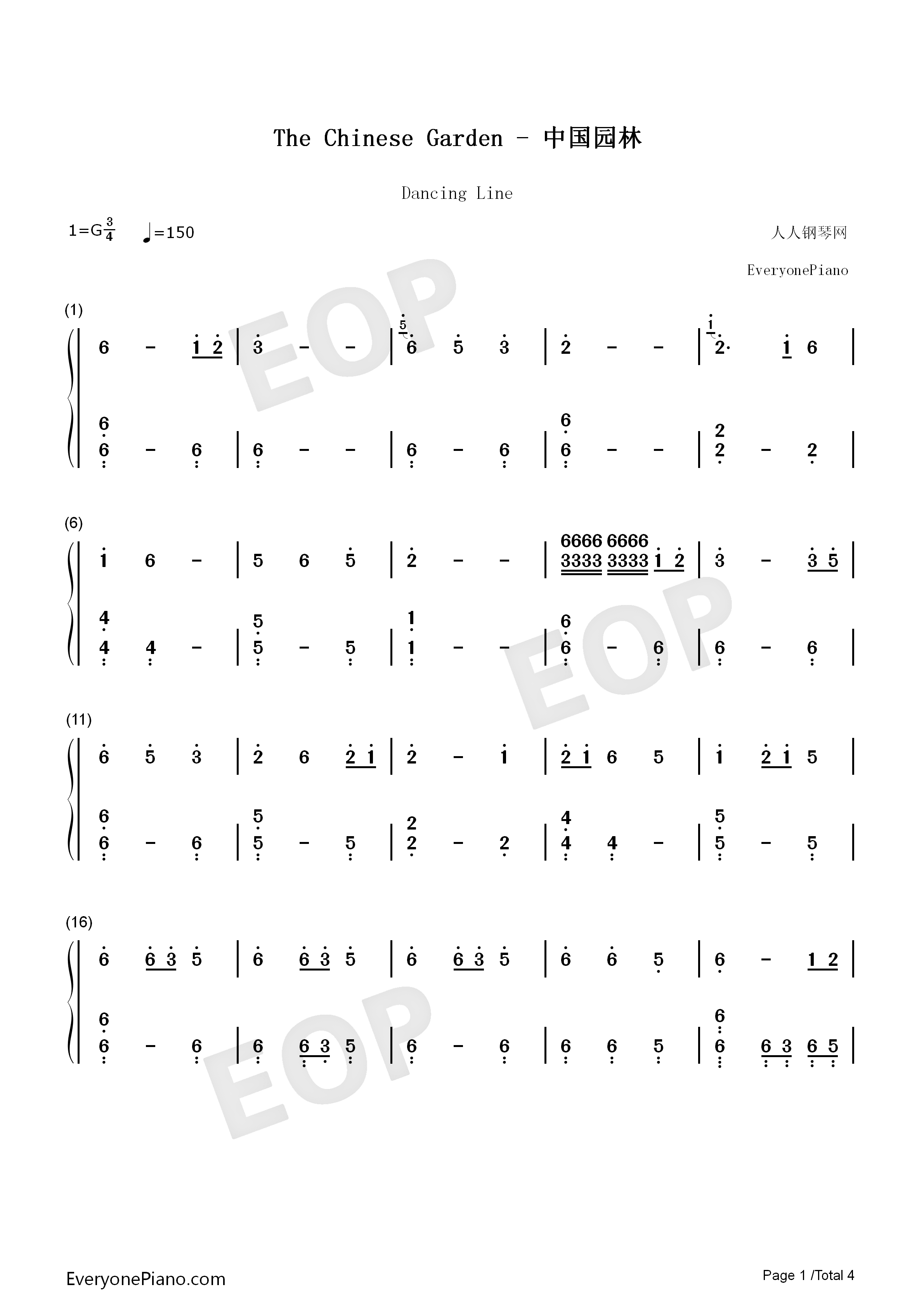 The_Chinese_Garden钢琴简谱_猎豹移动公司演唱