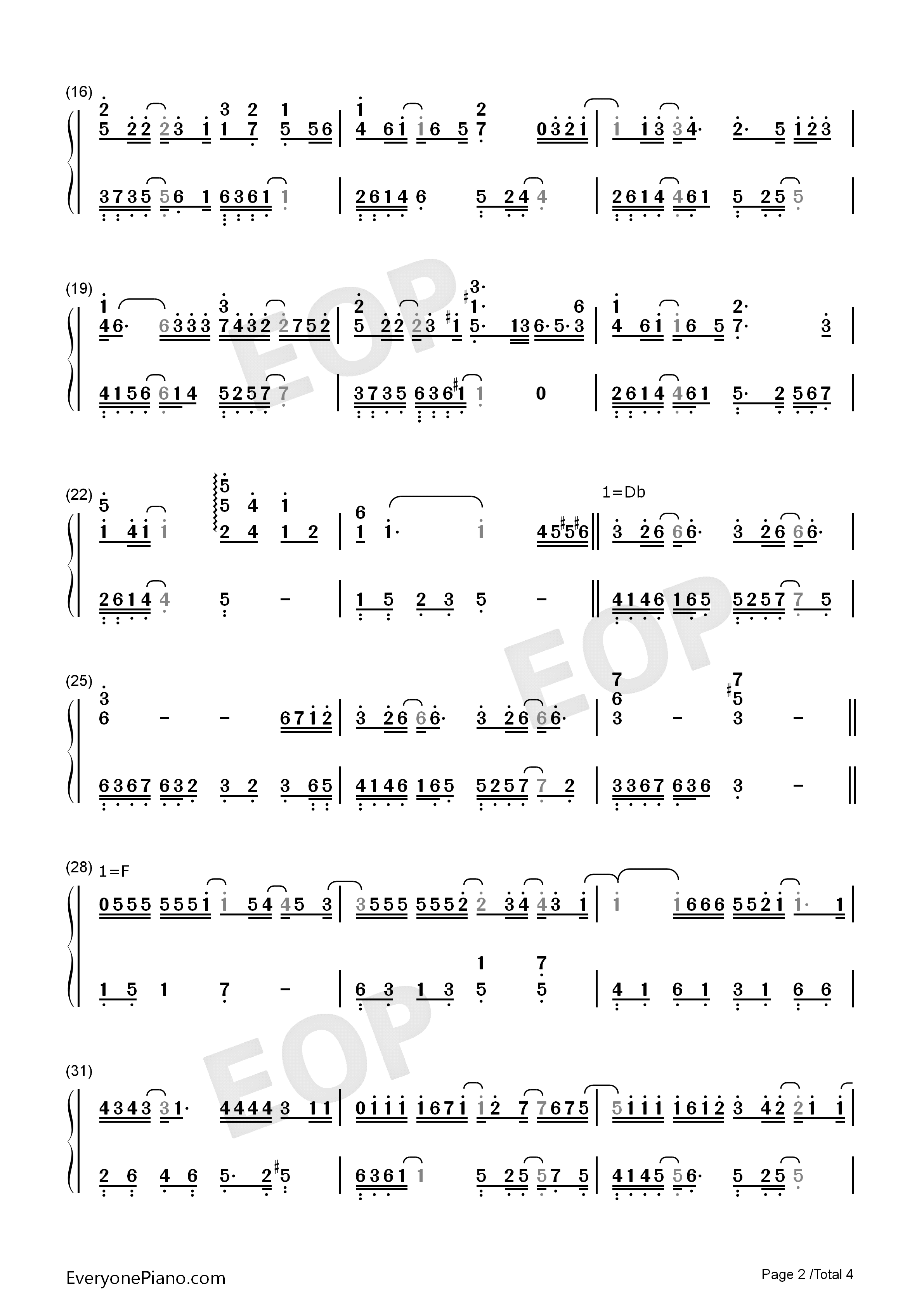 我可以忘记你钢琴简谱_张碧晨演唱