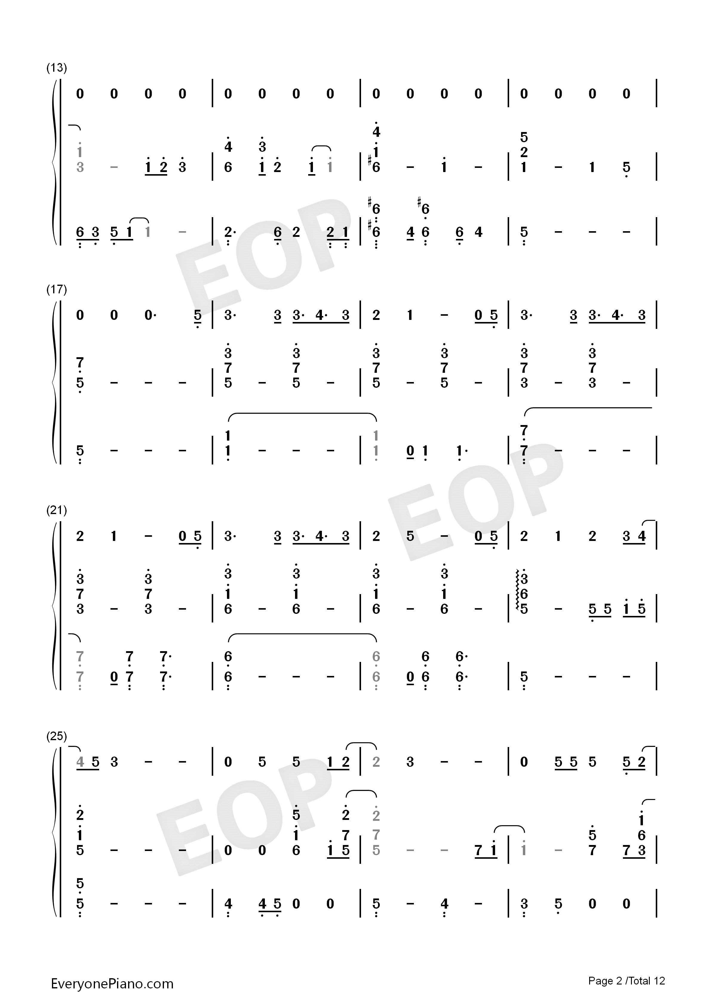 慢慢走钢琴简谱_许魏洲演唱