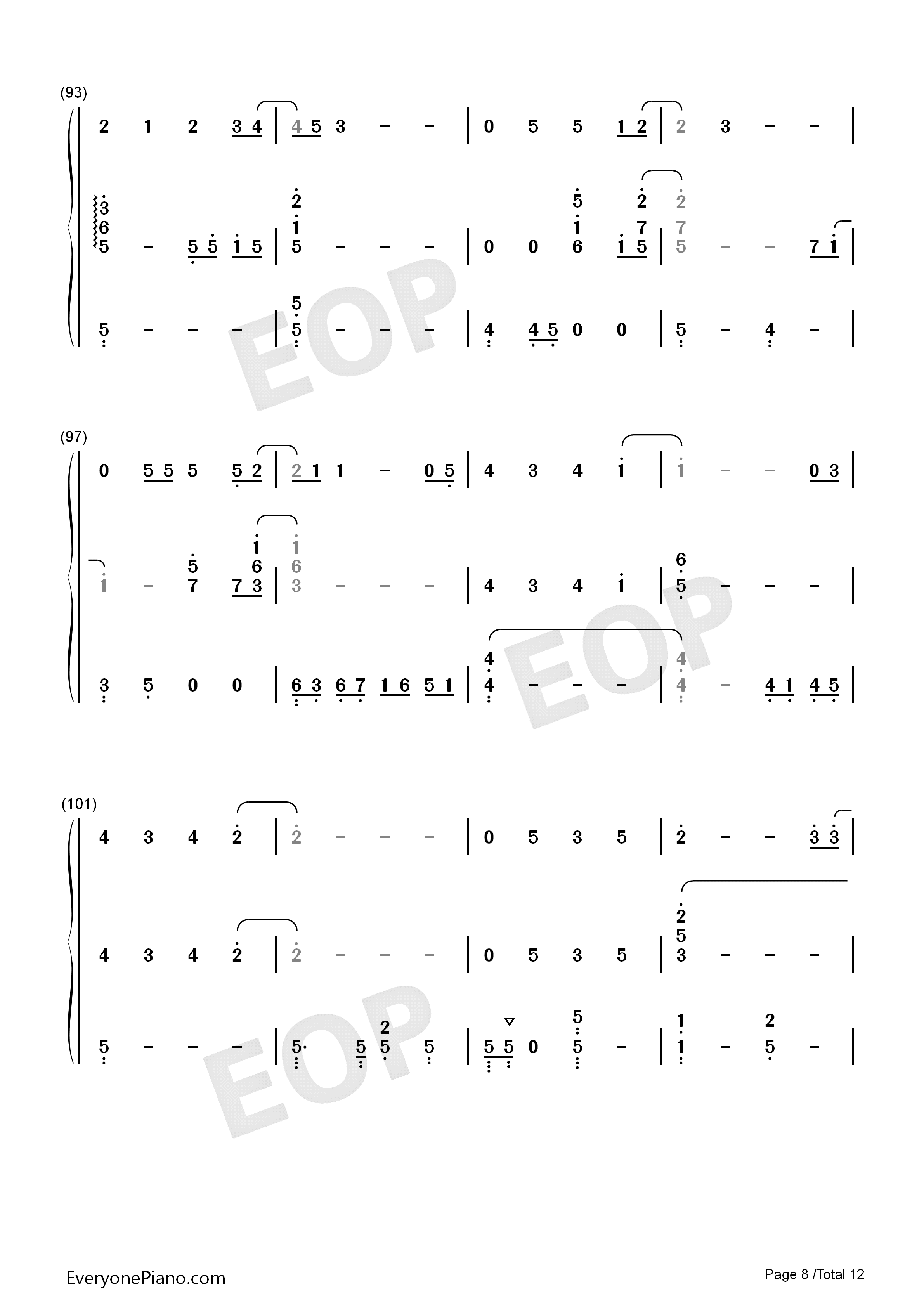 慢慢走钢琴简谱_许魏洲演唱