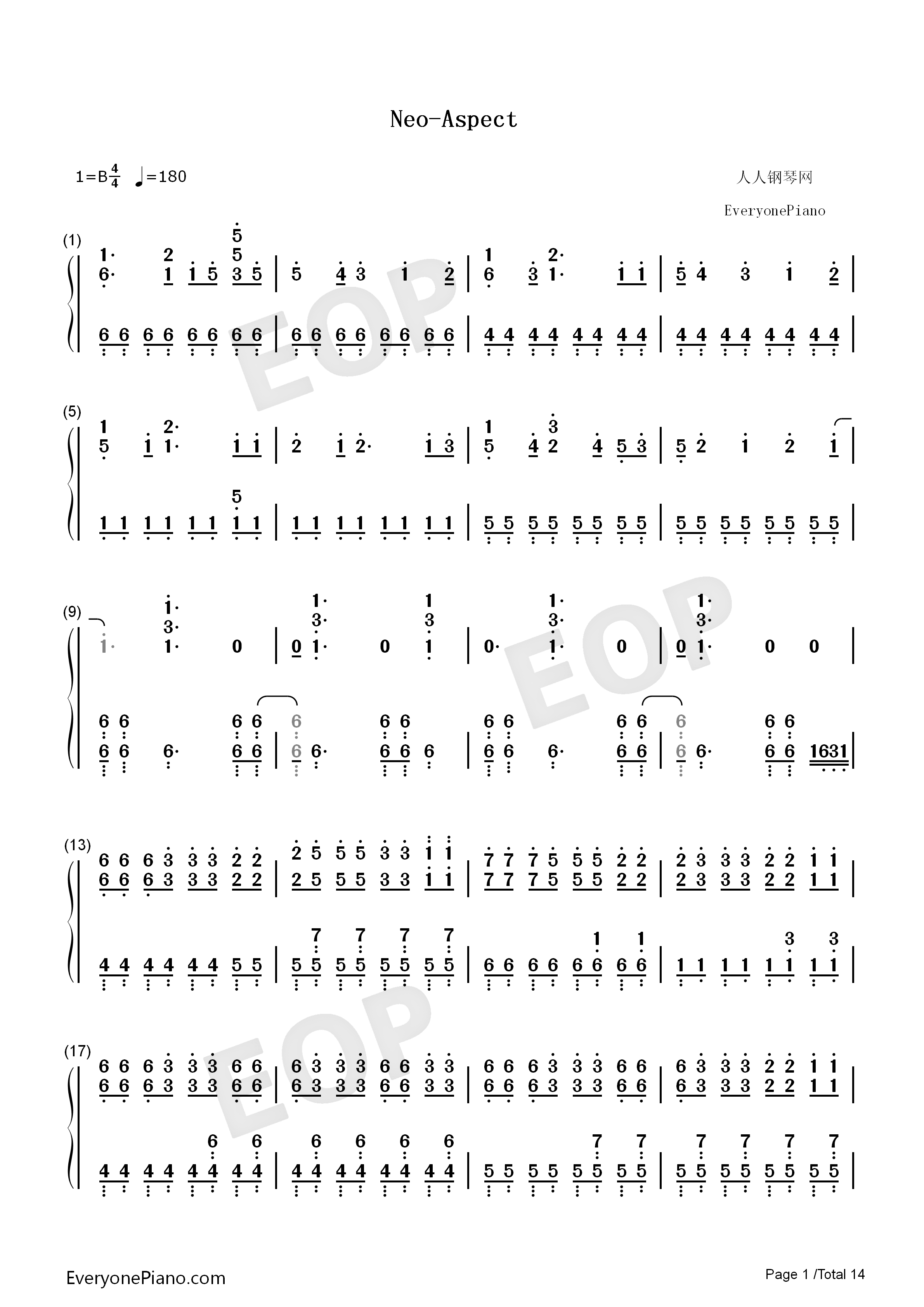 Neo钢琴简谱_Roselia演唱