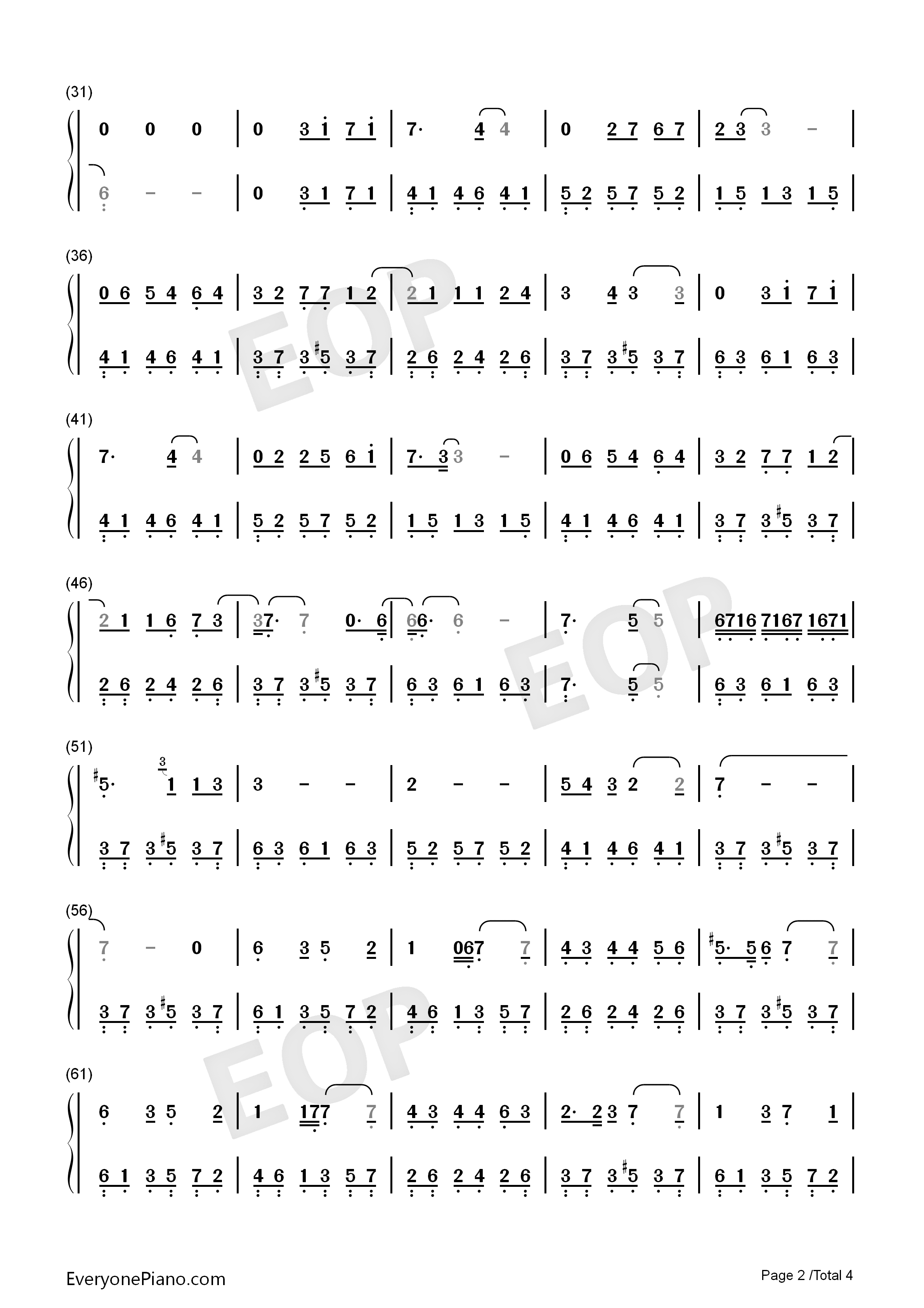 今后我与自己流浪钢琴简谱_张碧晨演唱