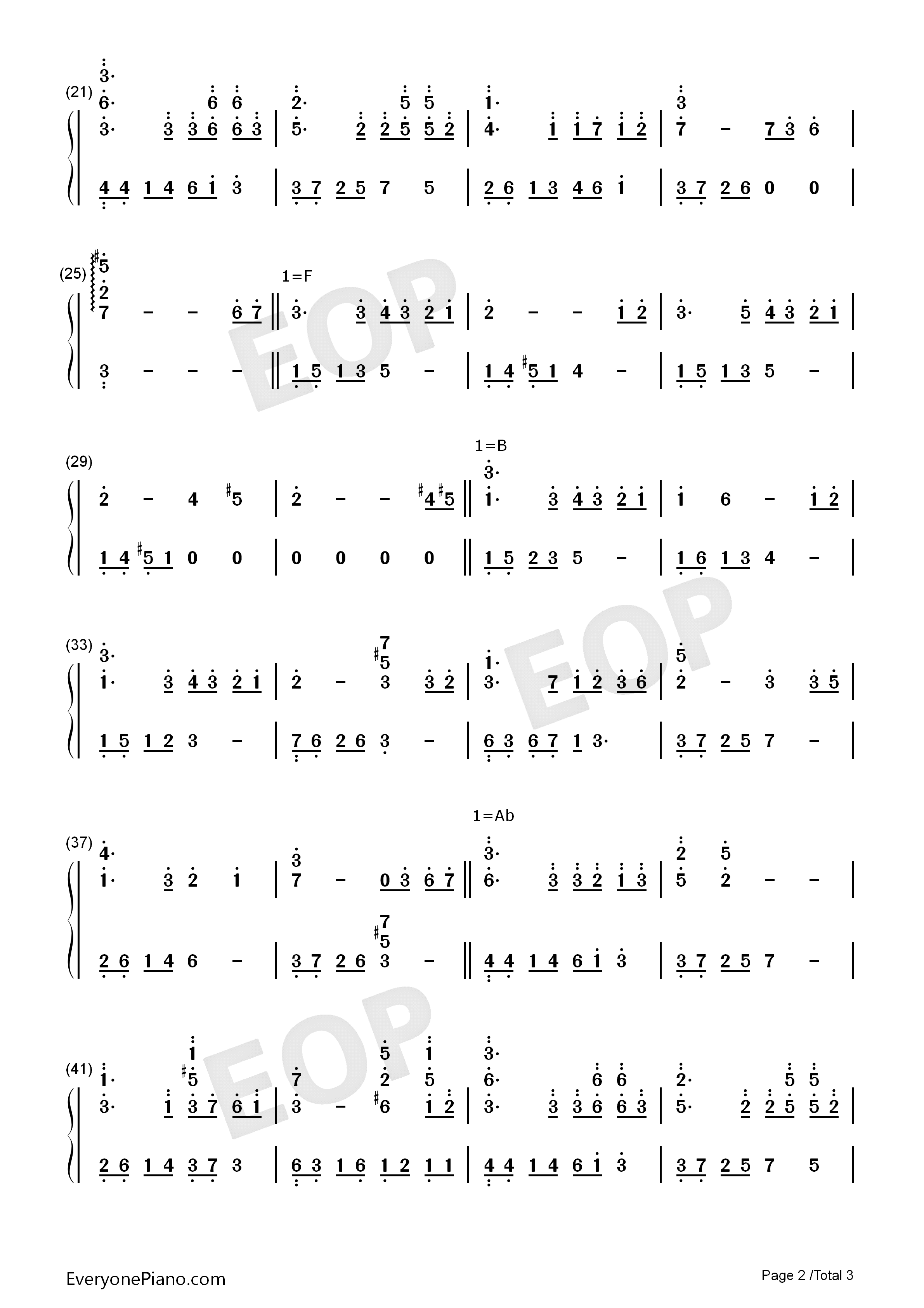 来不及勇敢钢琴简谱_周深演唱