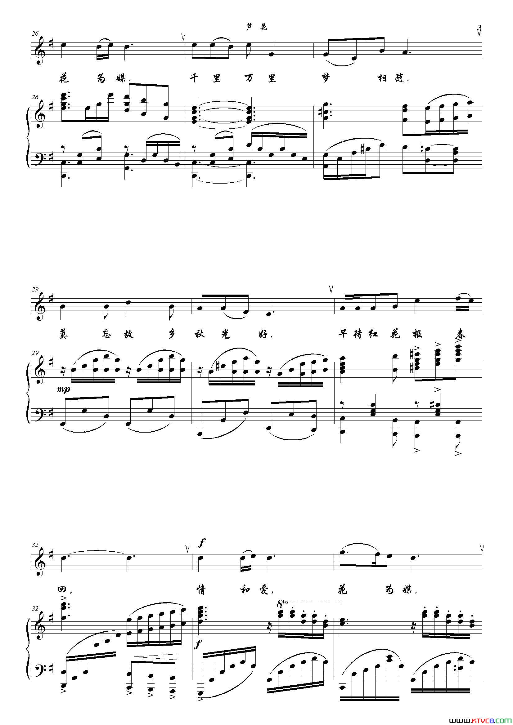 芦花G调正谱简谱