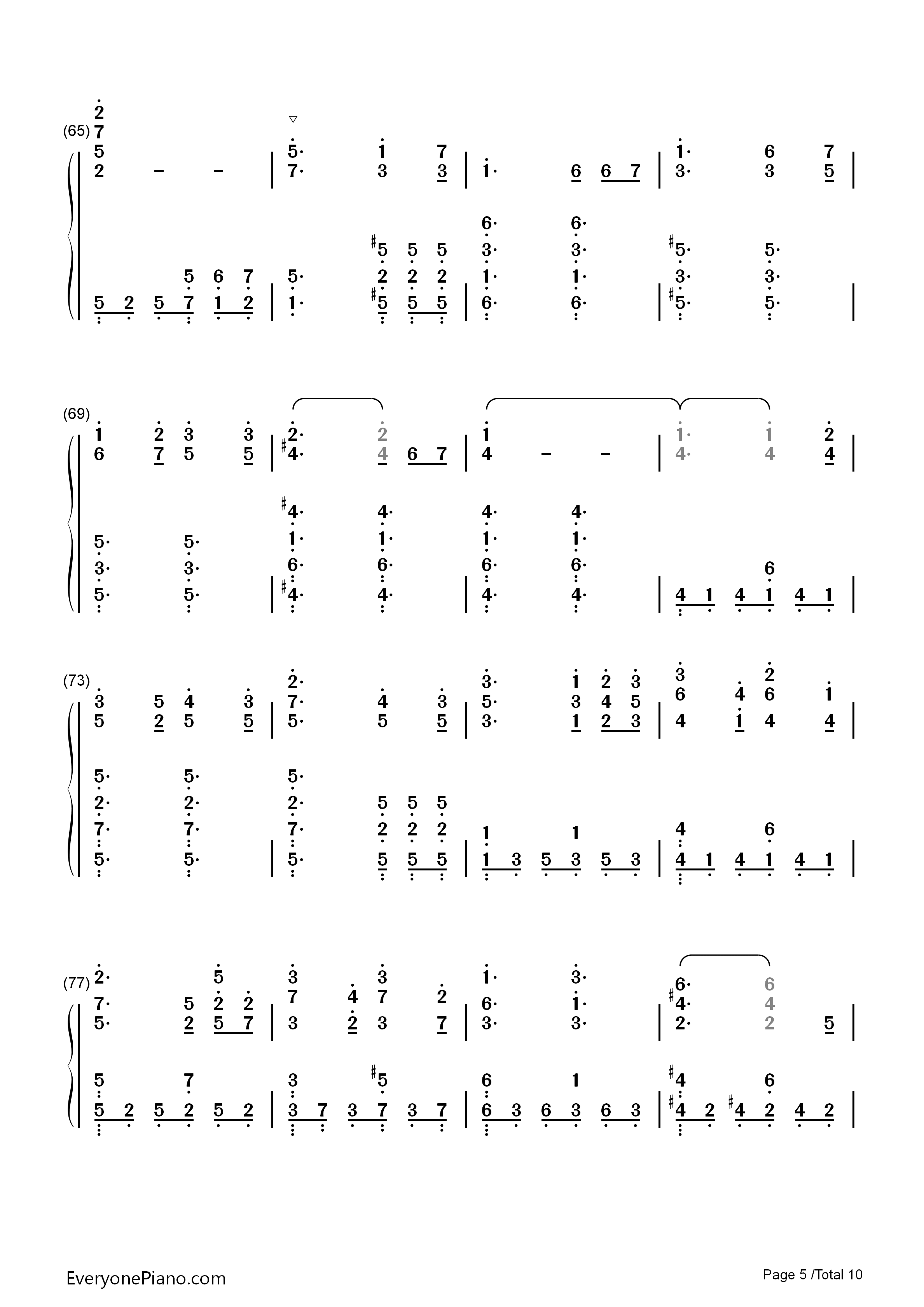 あなたがいた森(曾有你的森林)钢琴简谱_树海演唱