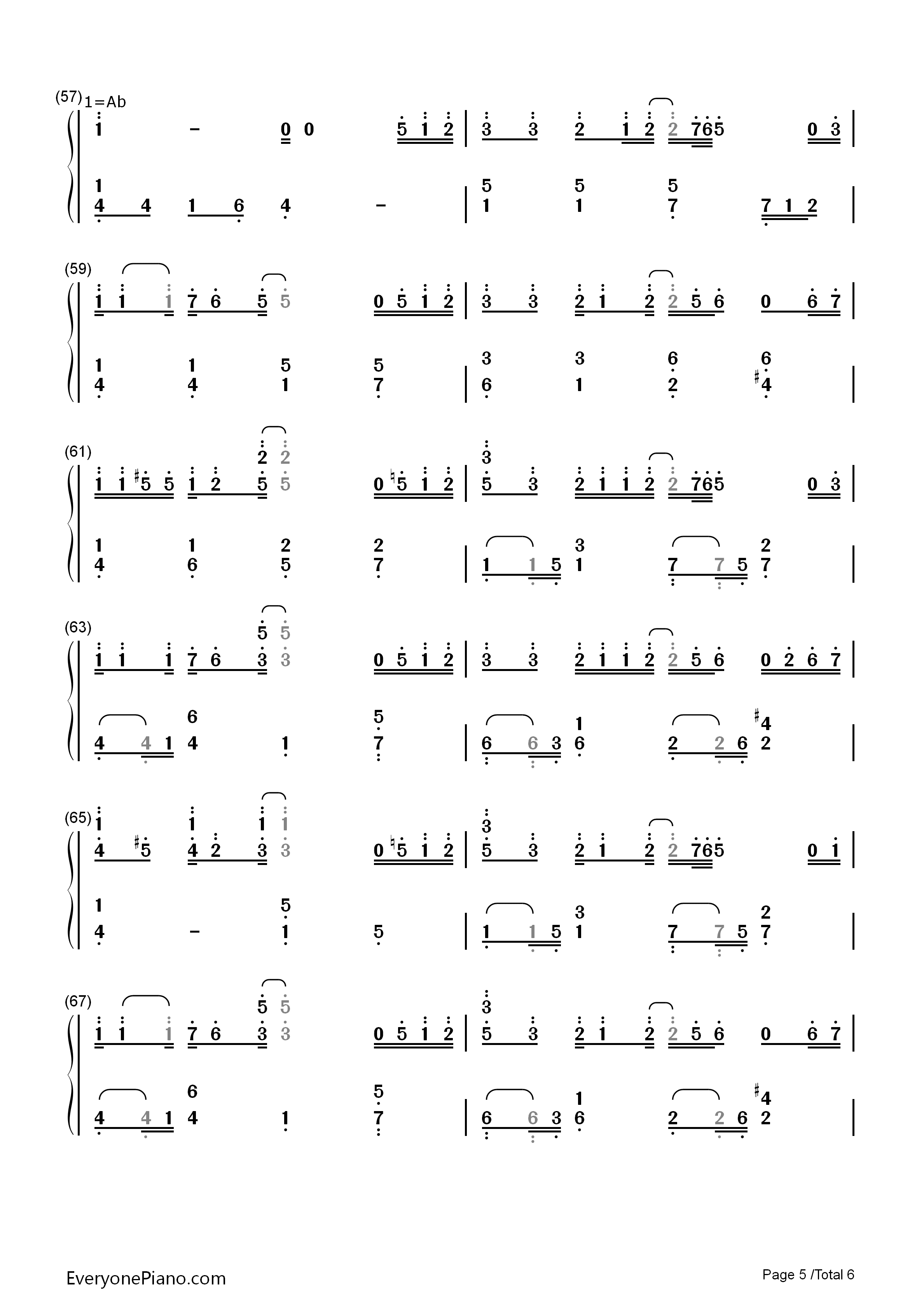 不是眼泪的错钢琴简谱_篠田麻里子演唱