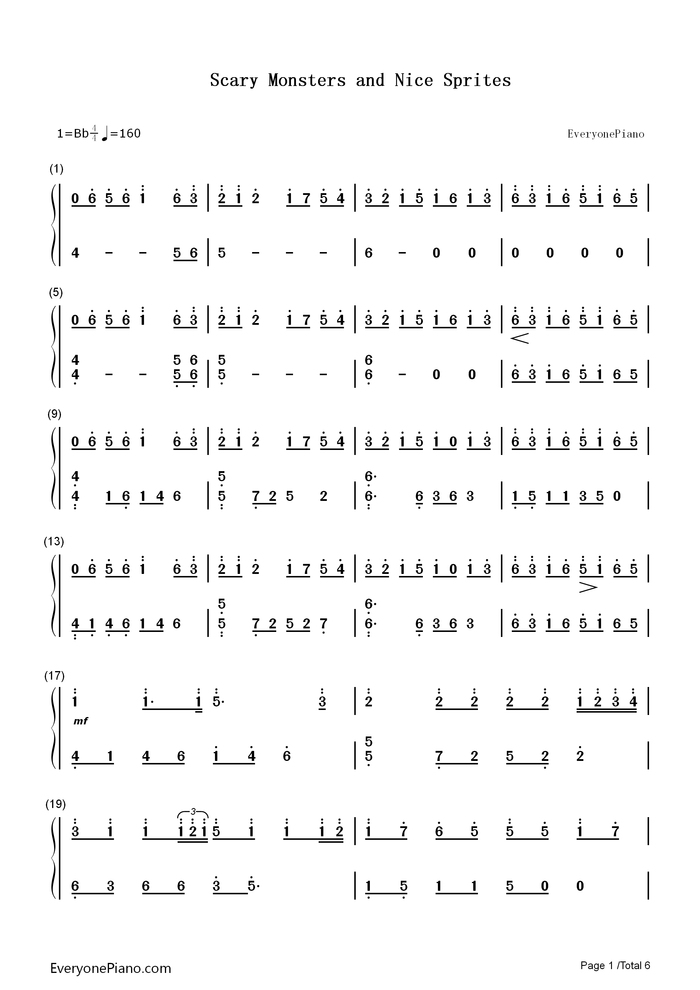 Scary_Monsters_and_Nice_Sprites钢琴简谱_Skrillex演唱