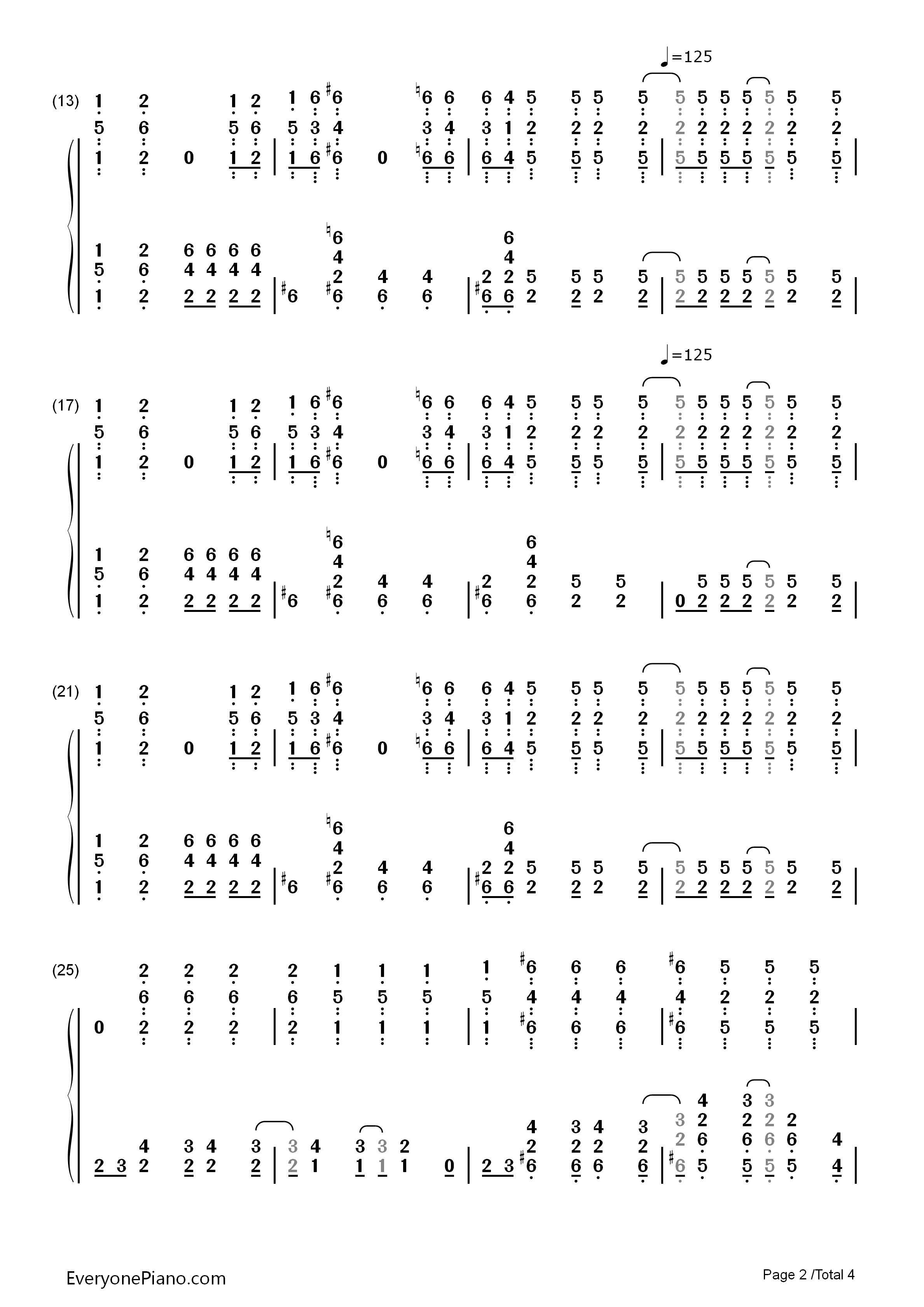 Locked_Out_Of_Heaven钢琴简谱_Bruno_Mars演唱