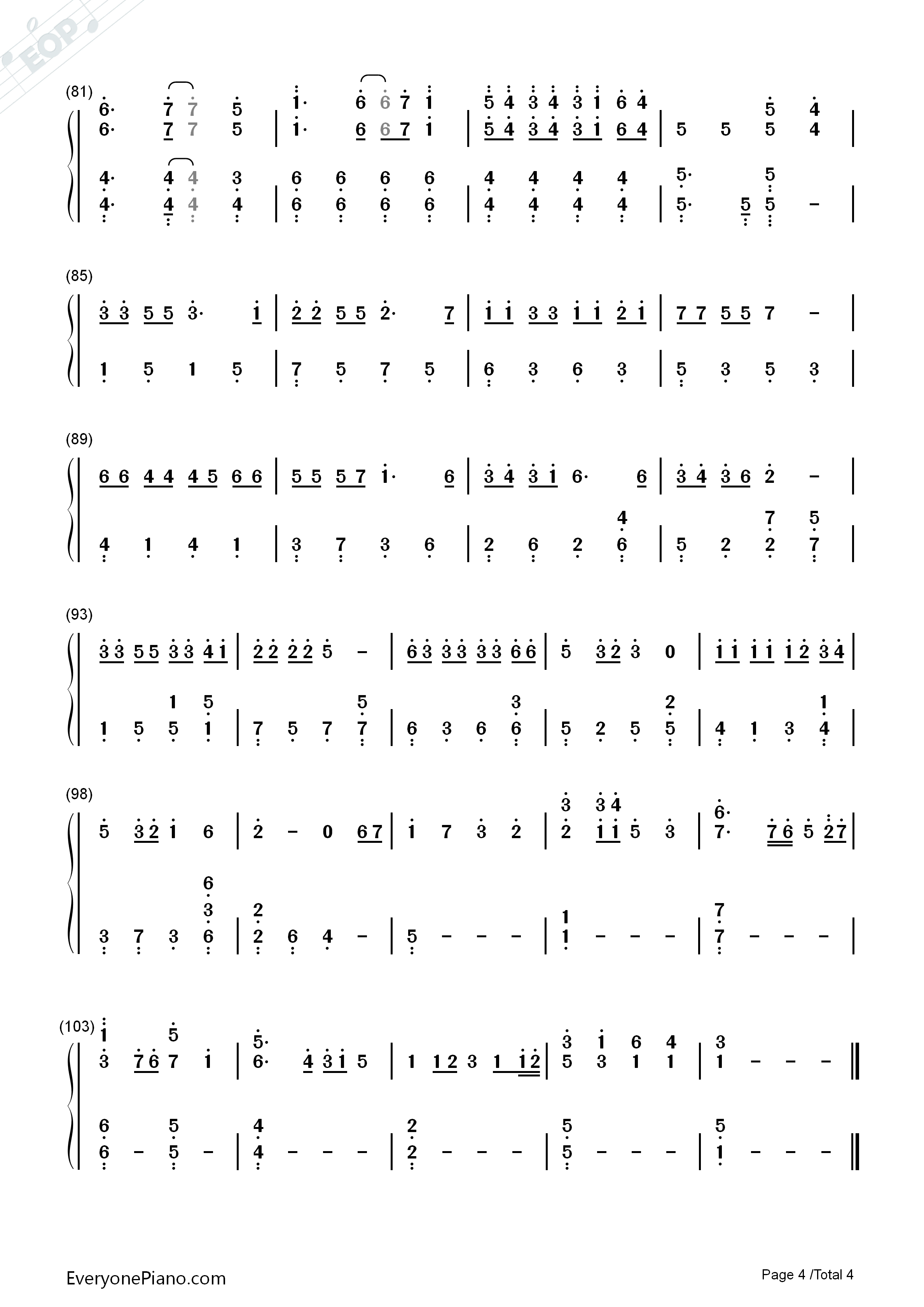 野孩子钢琴简谱_杨千嬅演唱