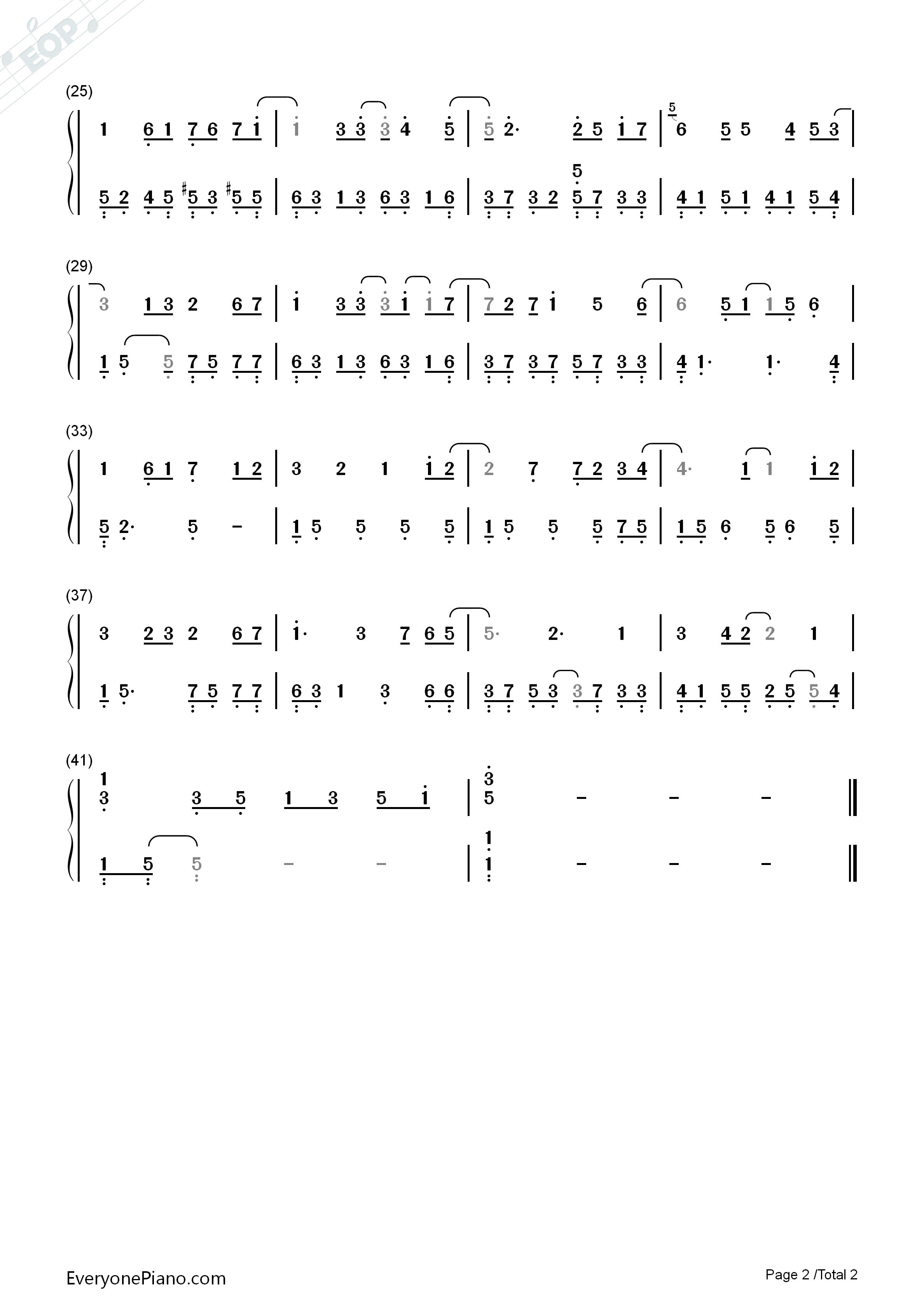 诺言...Our_Same_Word钢琴简谱_李闰珉演唱