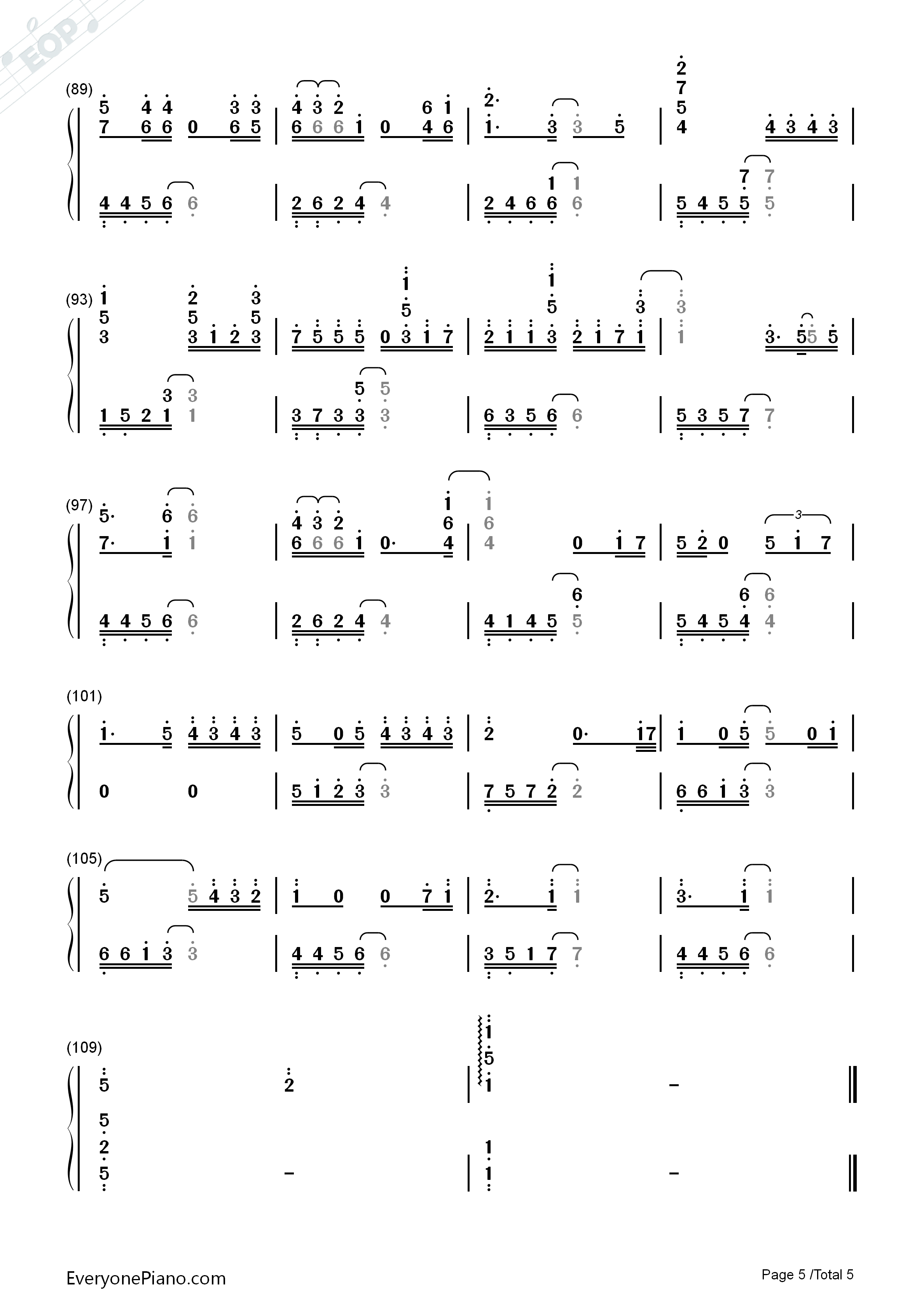 断点钢琴简谱_张敬轩演唱