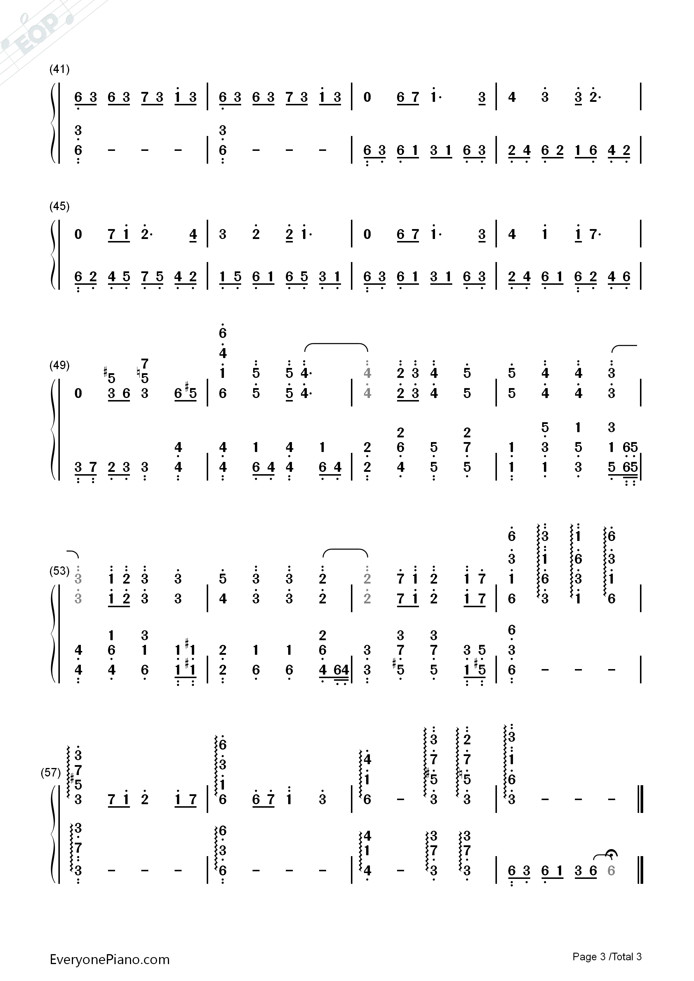 天各一方钢琴简谱_刘德华演唱