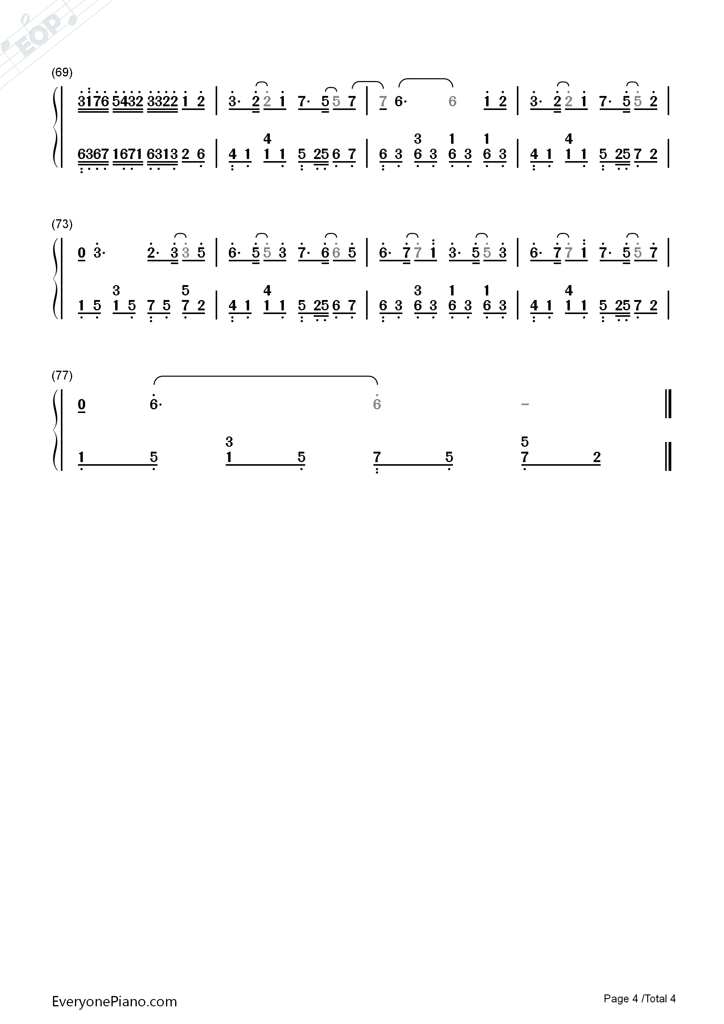 爱情似花钢琴简谱_Sweet_Rain演唱