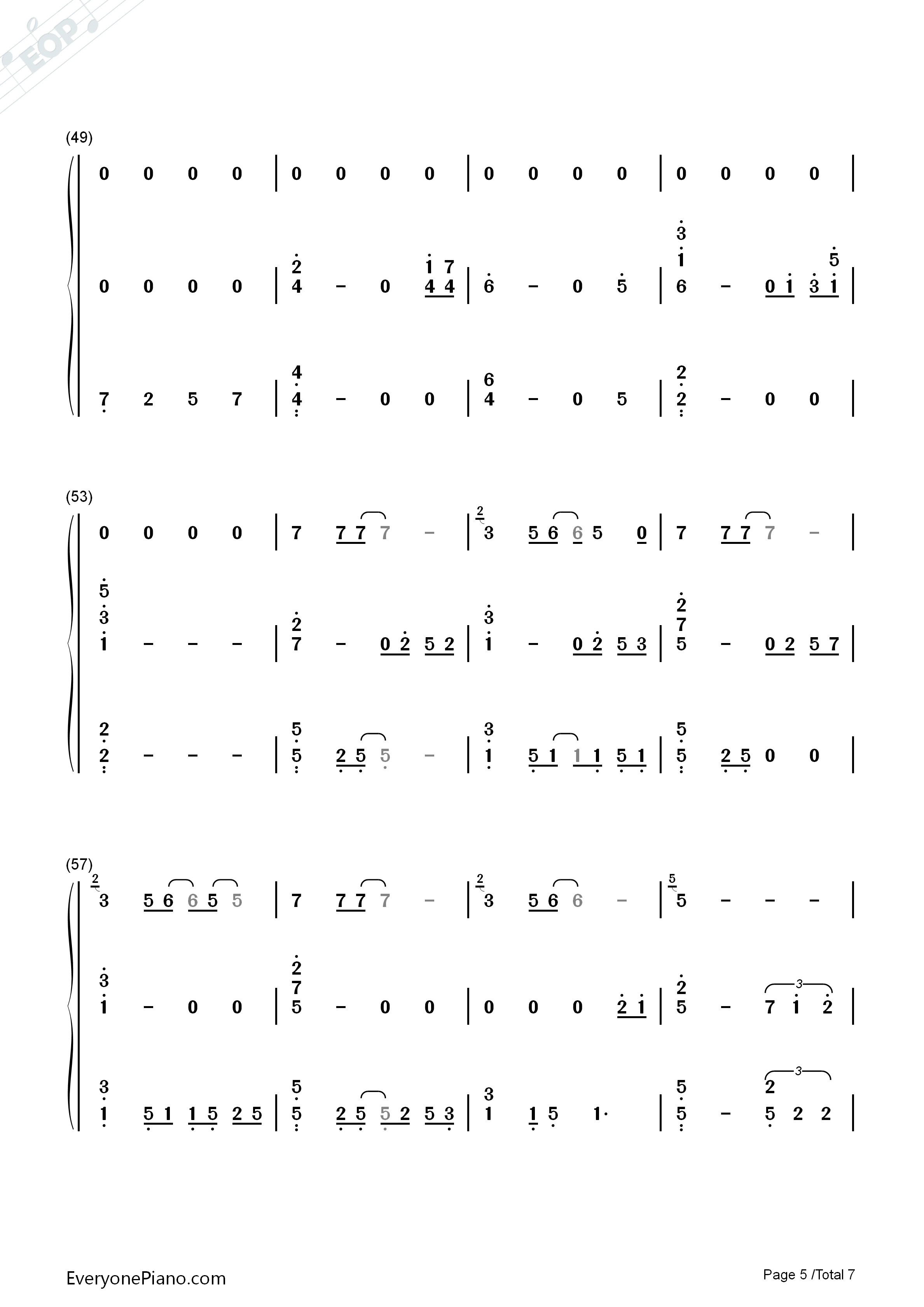 用心良苦钢琴简谱_张宇演唱