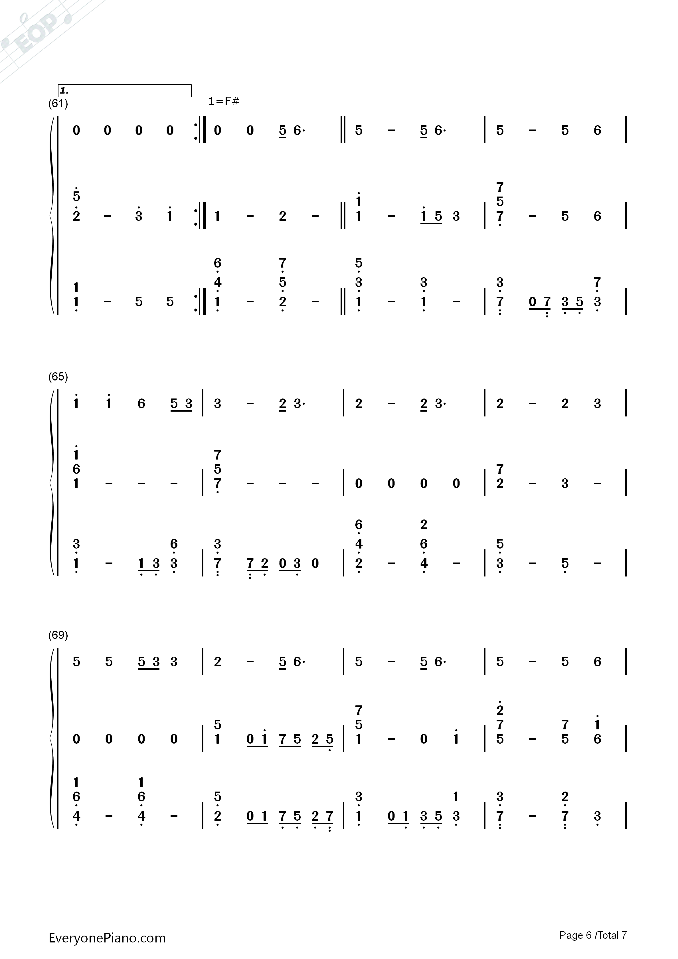 用心良苦钢琴简谱_张宇演唱