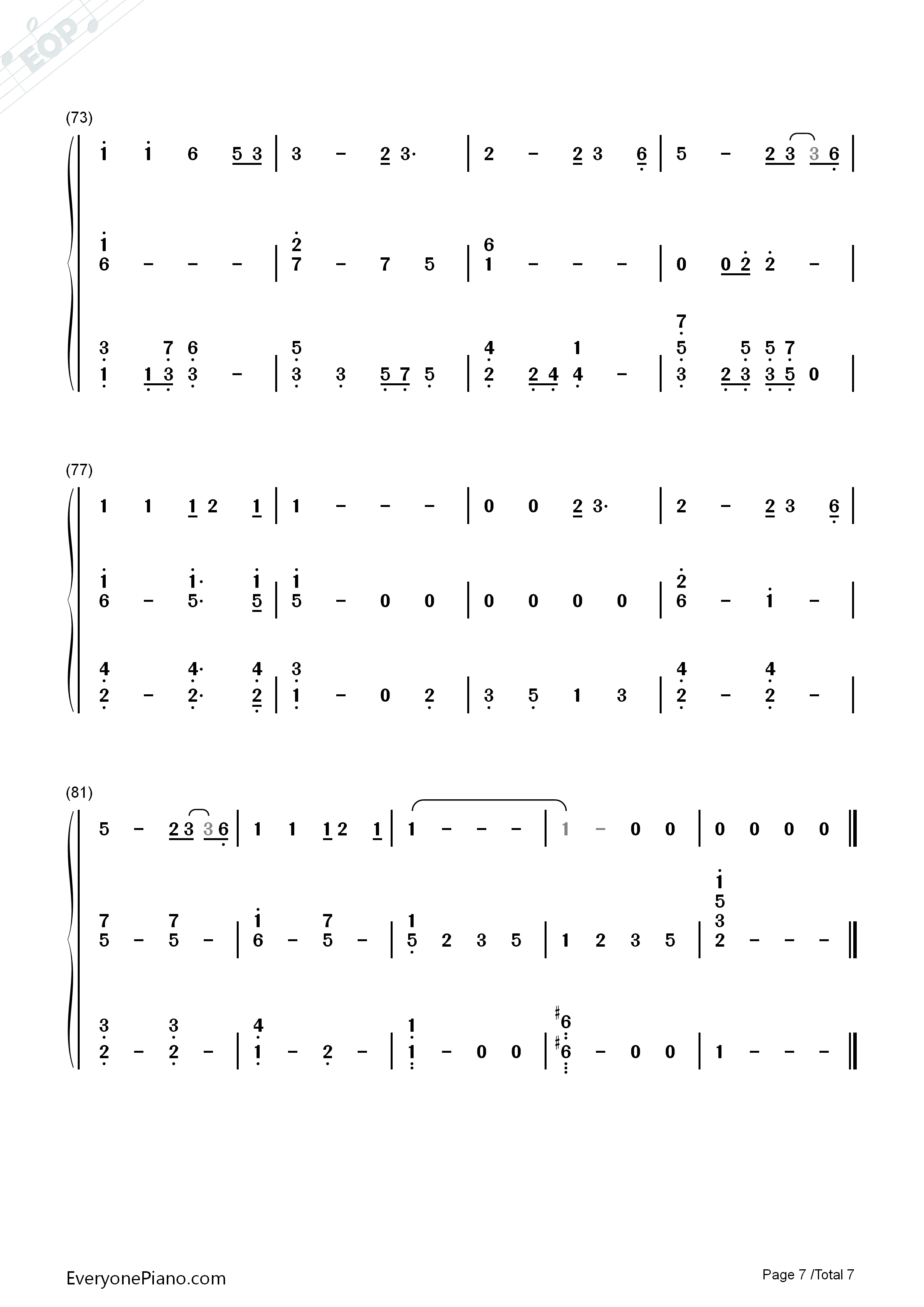 用心良苦钢琴简谱_张宇演唱