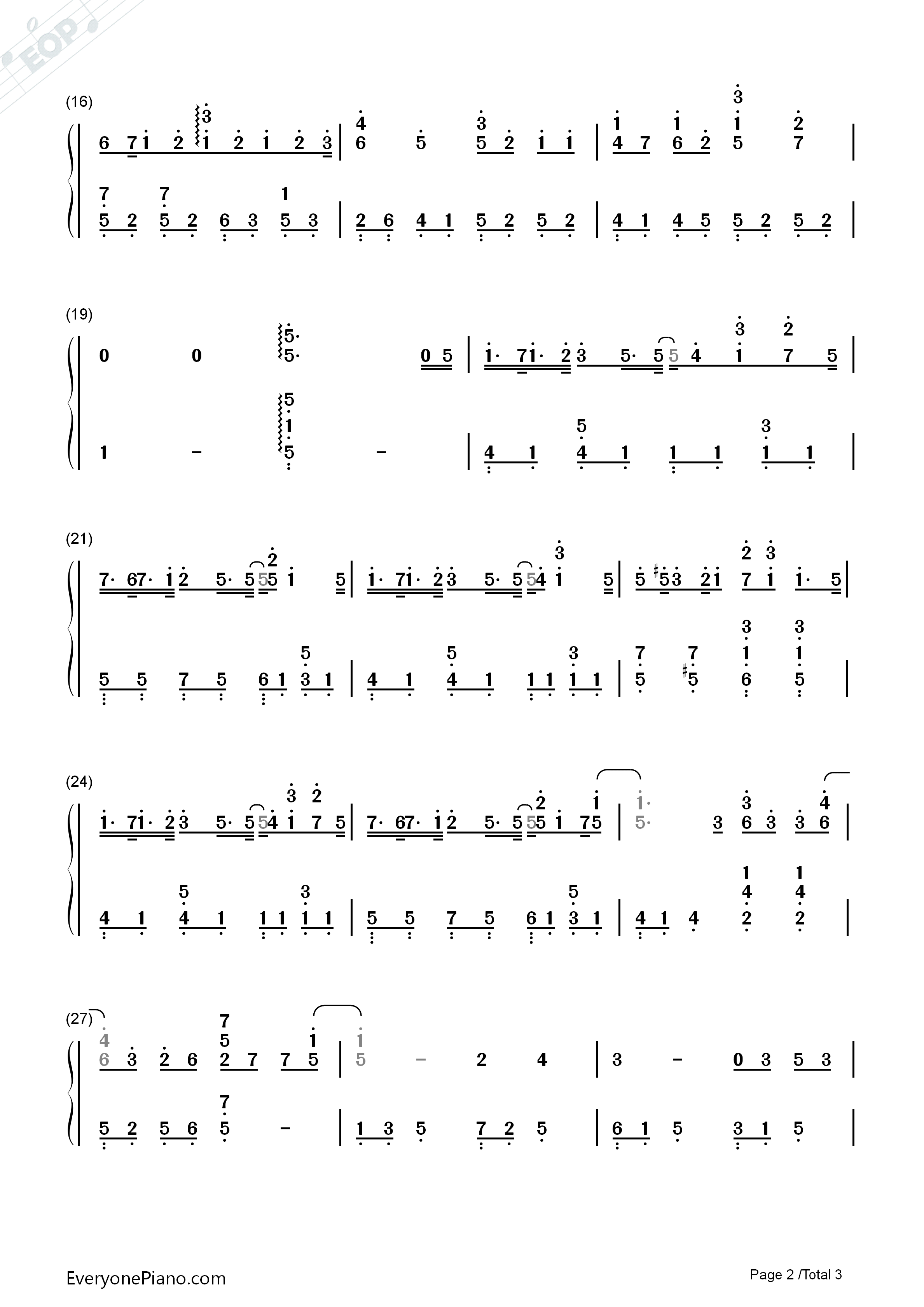 月花_Acoustic_Ver.钢琴简谱_中西亮辅演唱