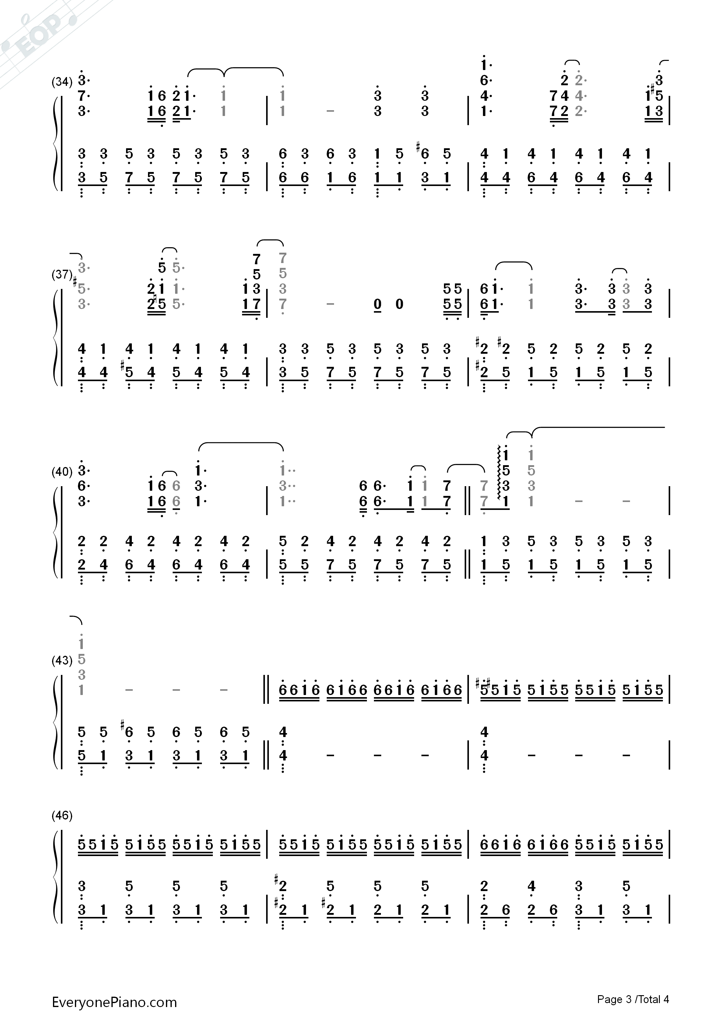 恋をしたのは钢琴简谱_aiko演唱