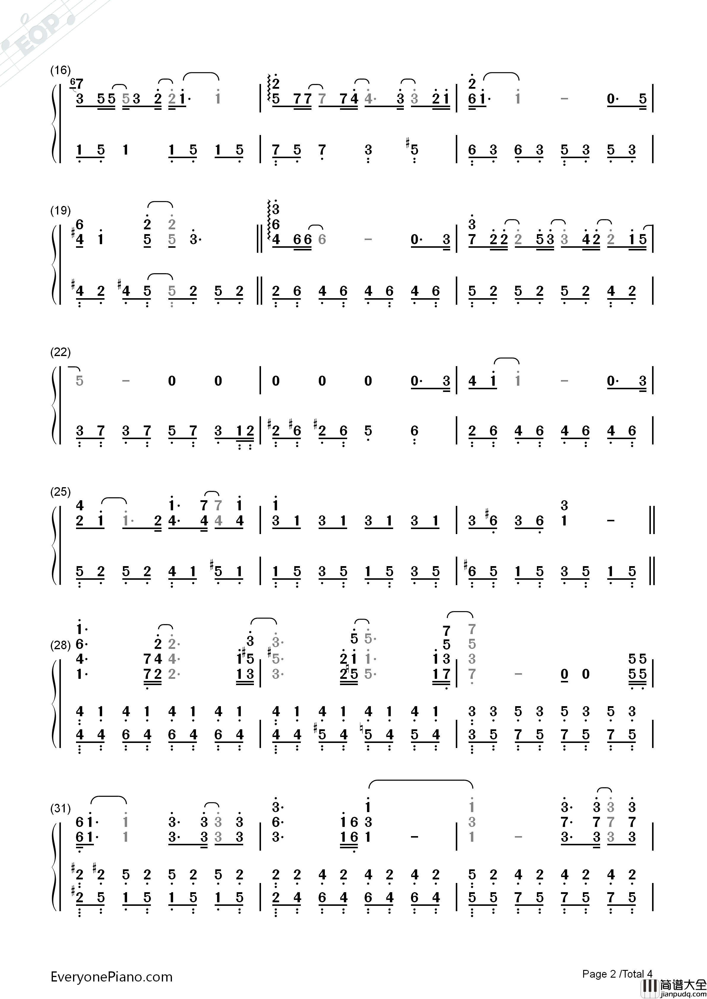 恋をしたのは钢琴简谱_aiko演唱