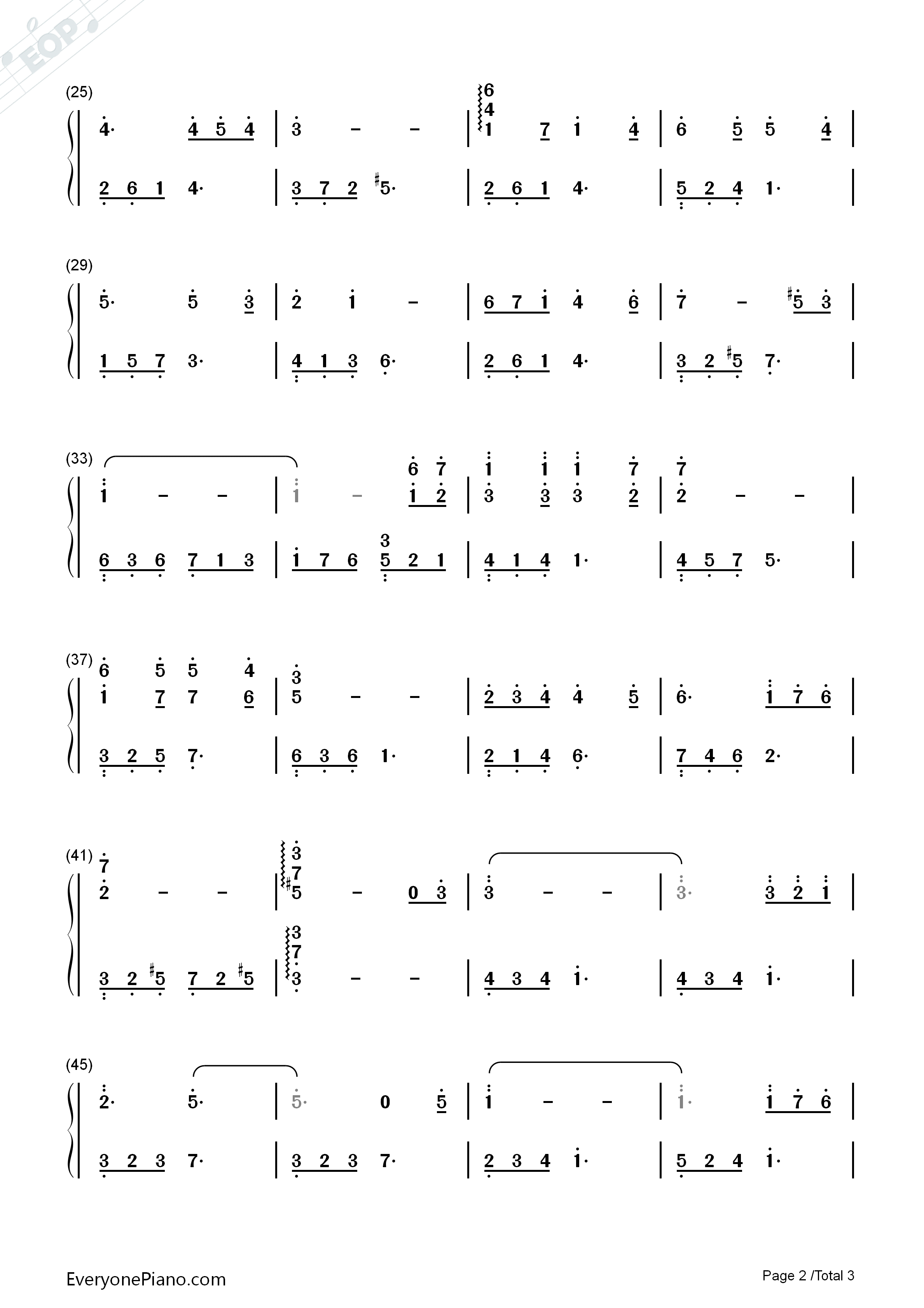 不痛钢琴简谱_樊凡演唱