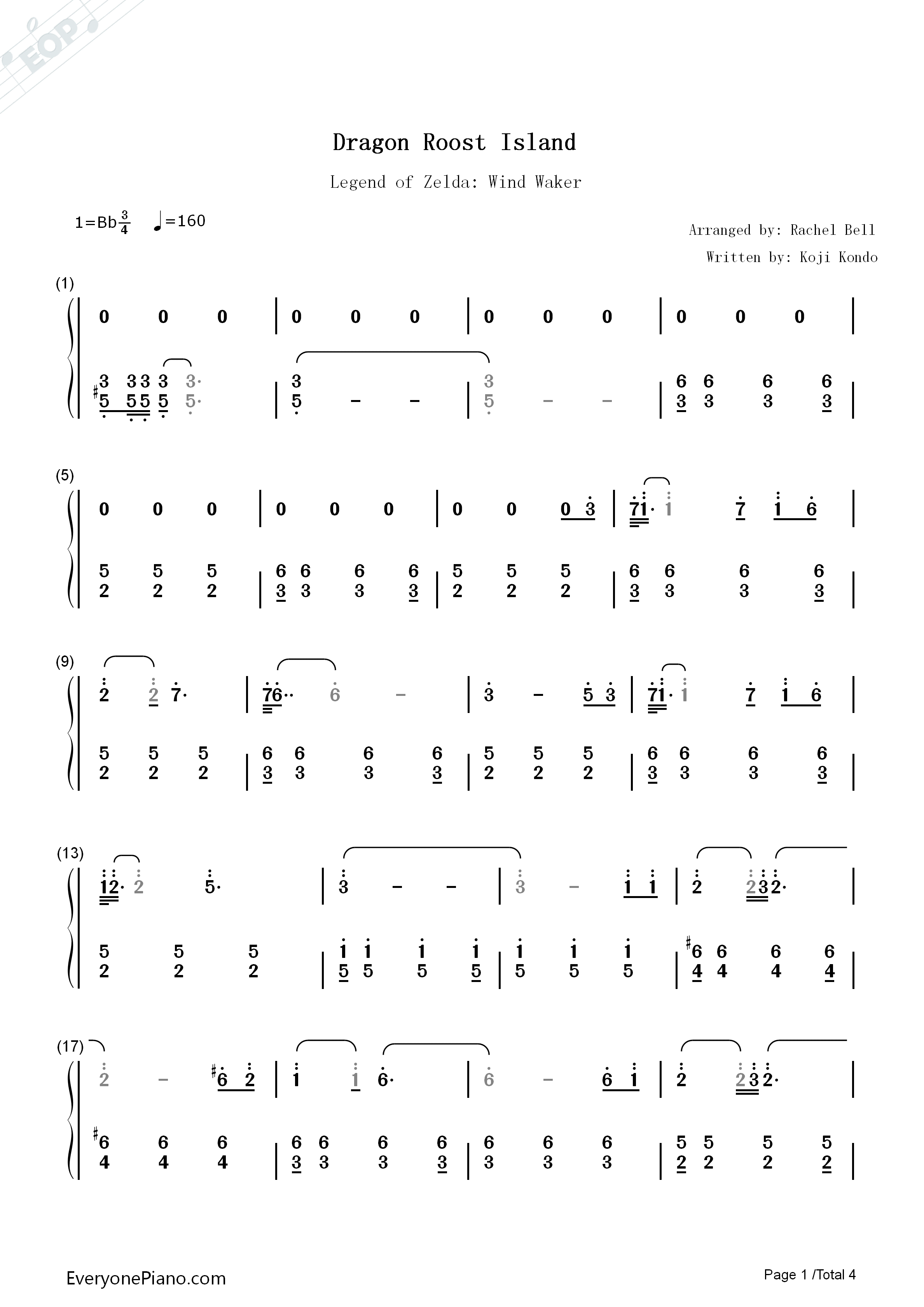 Dragon_Roost_Island钢琴简谱_近藤浩治演唱