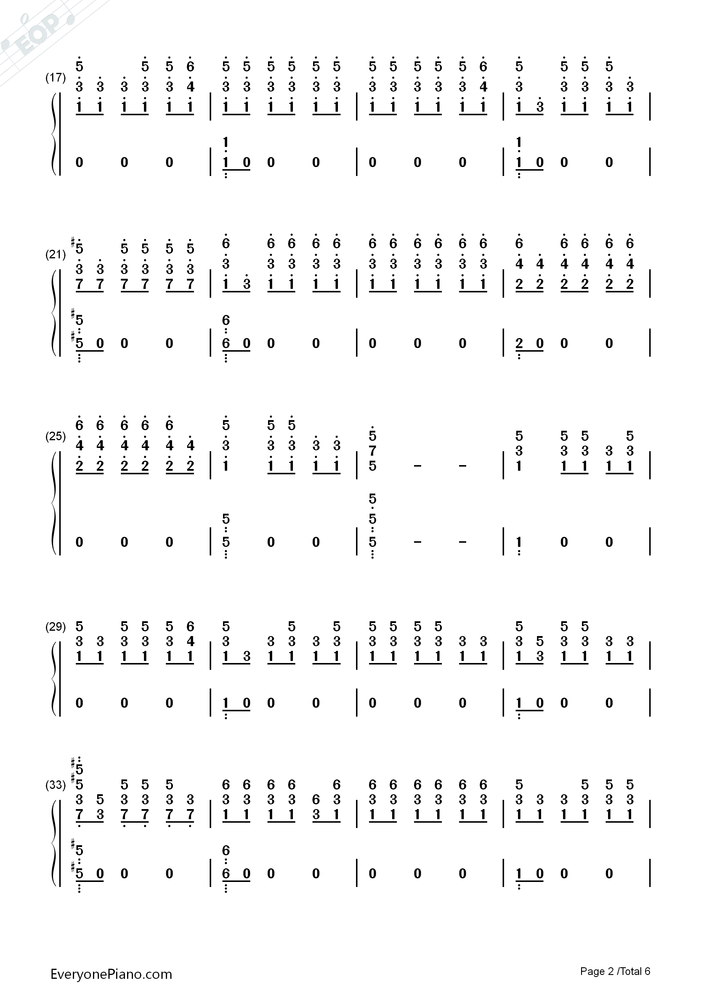 One_Last_Song钢琴简谱_Sam_Smith演唱