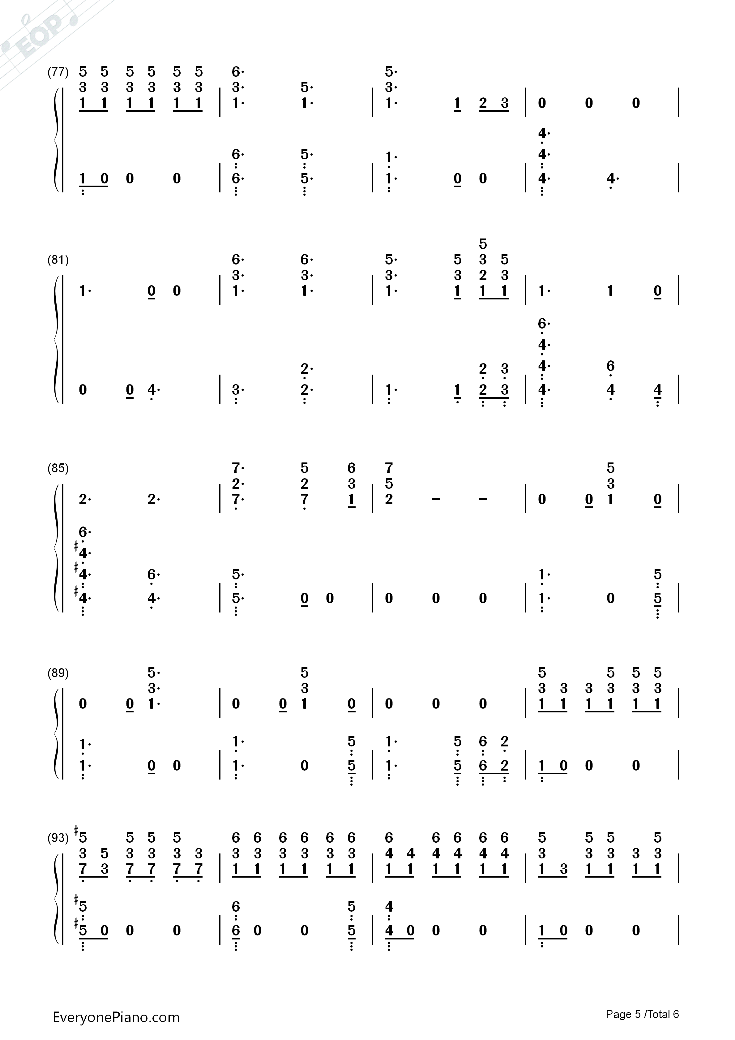 One_Last_Song钢琴简谱_Sam_Smith演唱