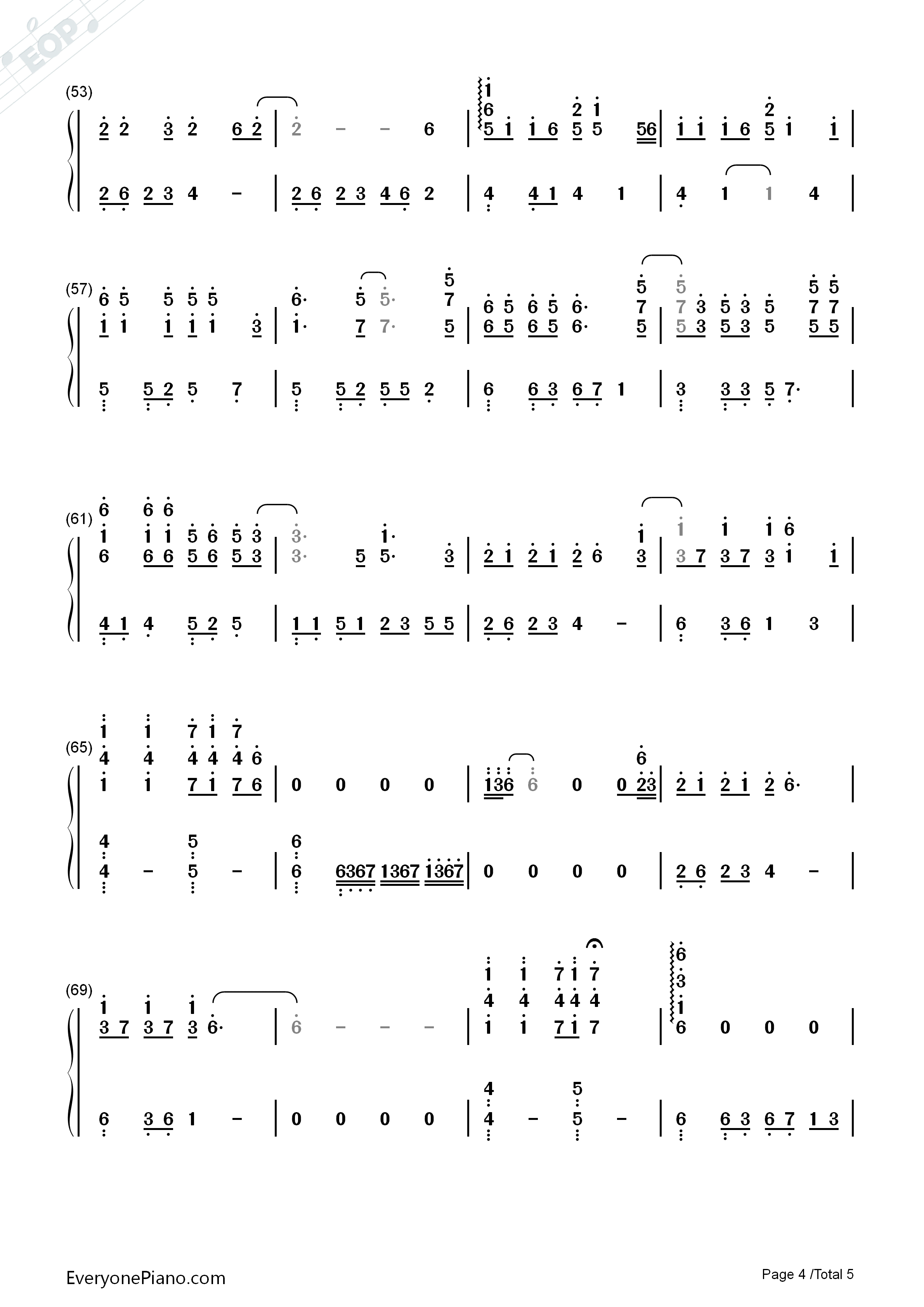 漂洋过海来看你钢琴简谱_刘明湘演唱