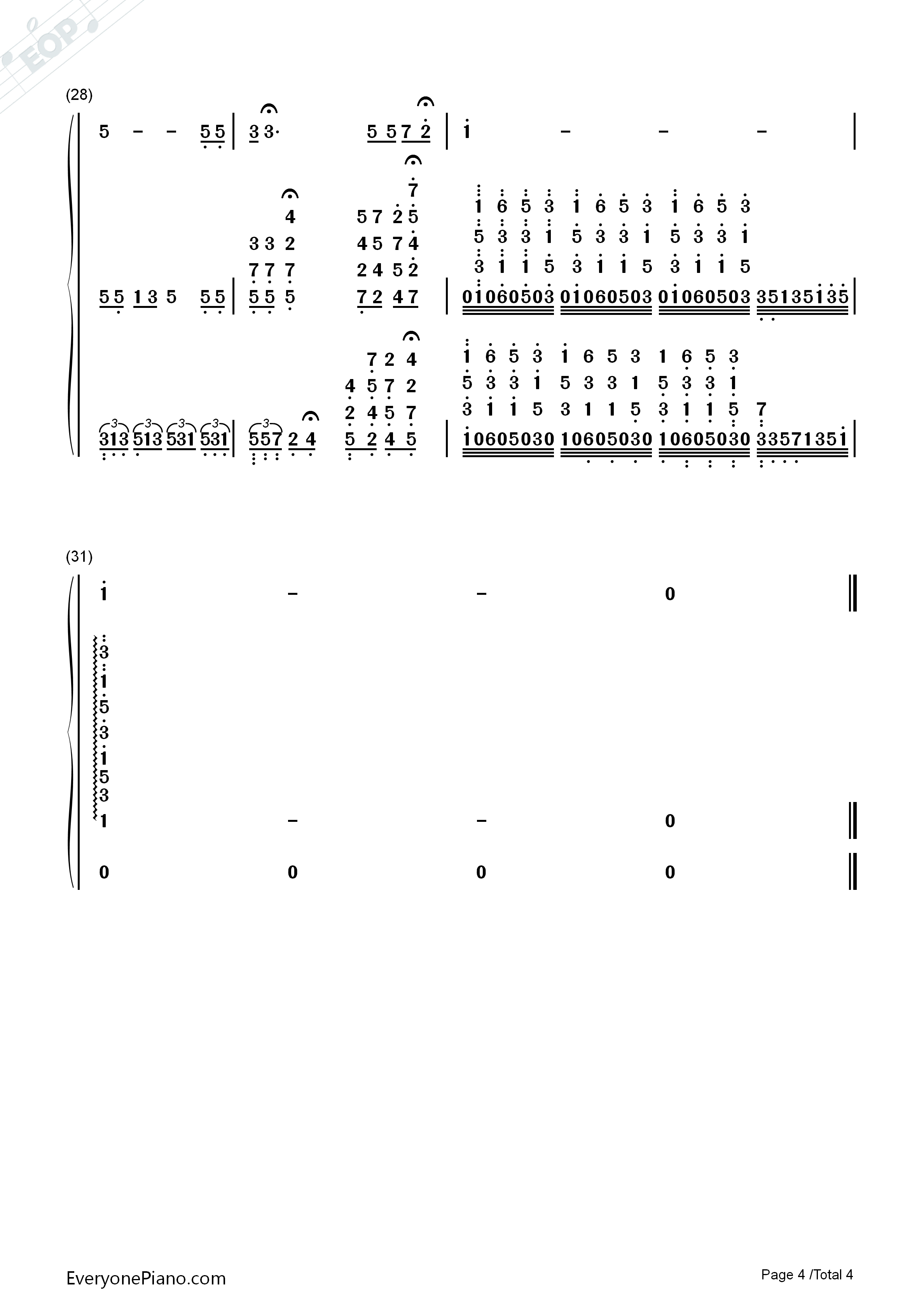 长城永在我心上钢琴简谱_霍勇演唱