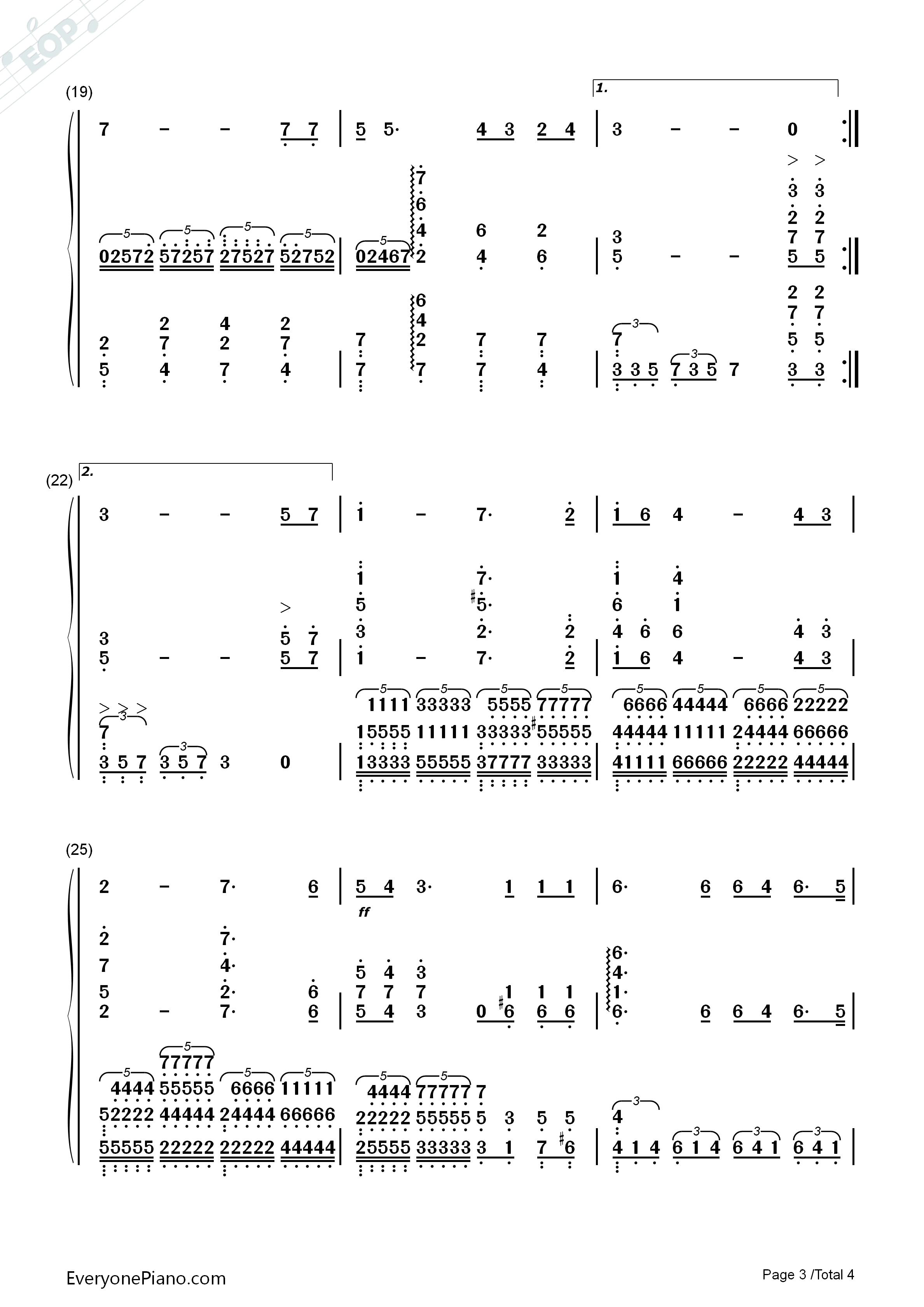 长城永在我心上钢琴简谱_霍勇演唱